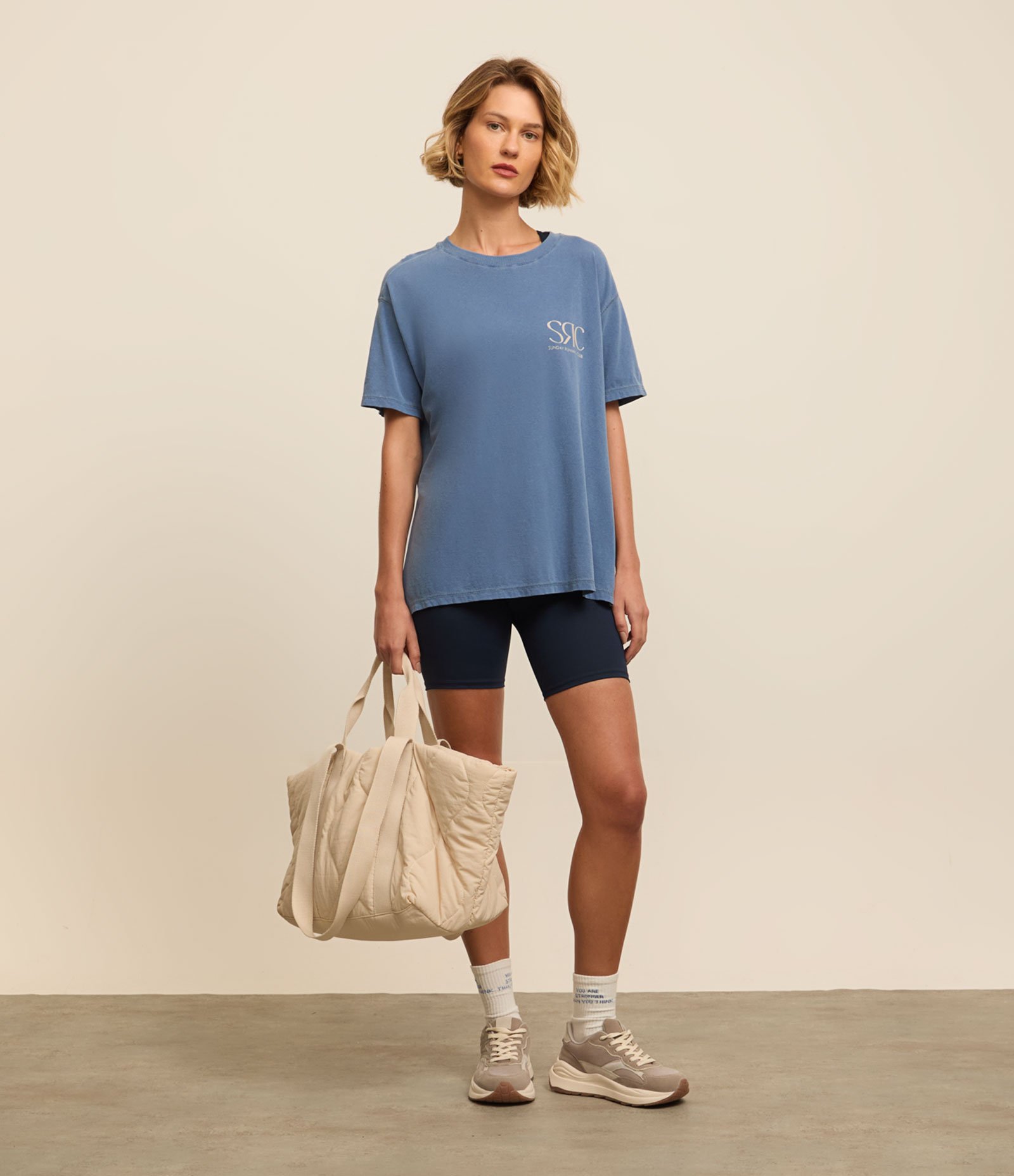 Camiseta Esportiva em Algodão Estonado com Estampa SRC Azul 2