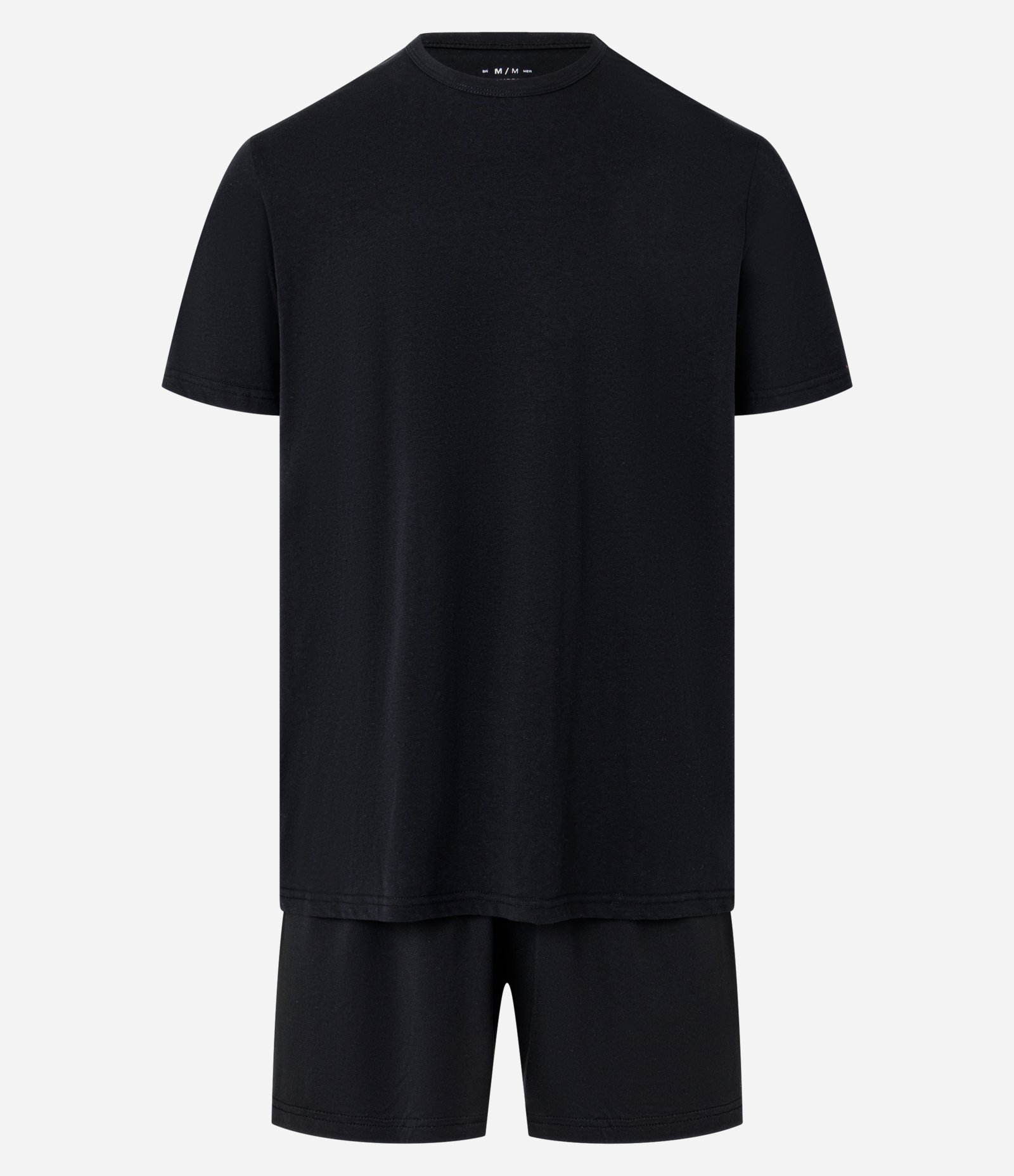 Pijama Curto Básico em Algodão Preto 1
