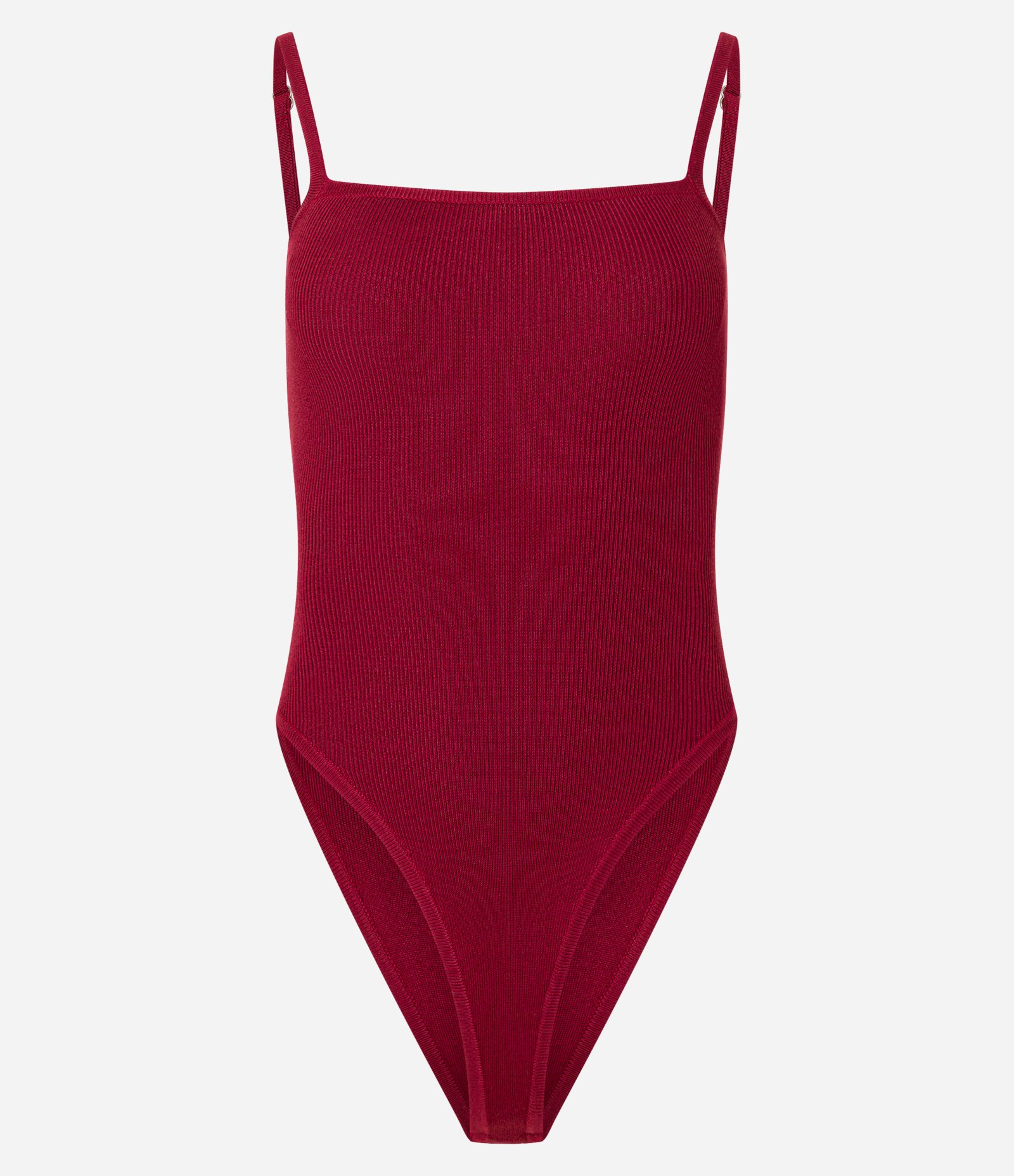 Body de Alça em Tricô com Textura Canelada Bordô 4