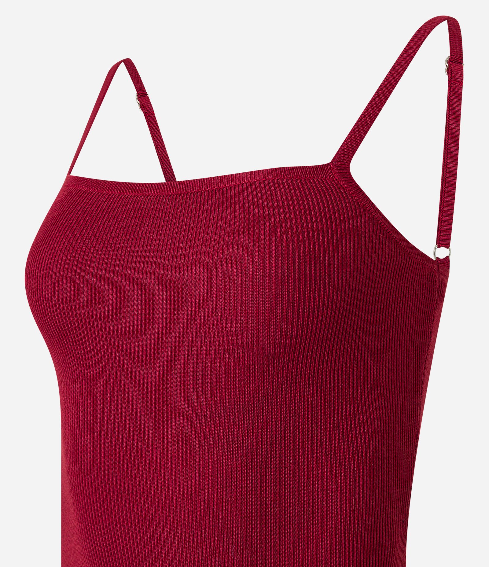 Body de Alça em Tricô com Textura Canelada Bordô 5