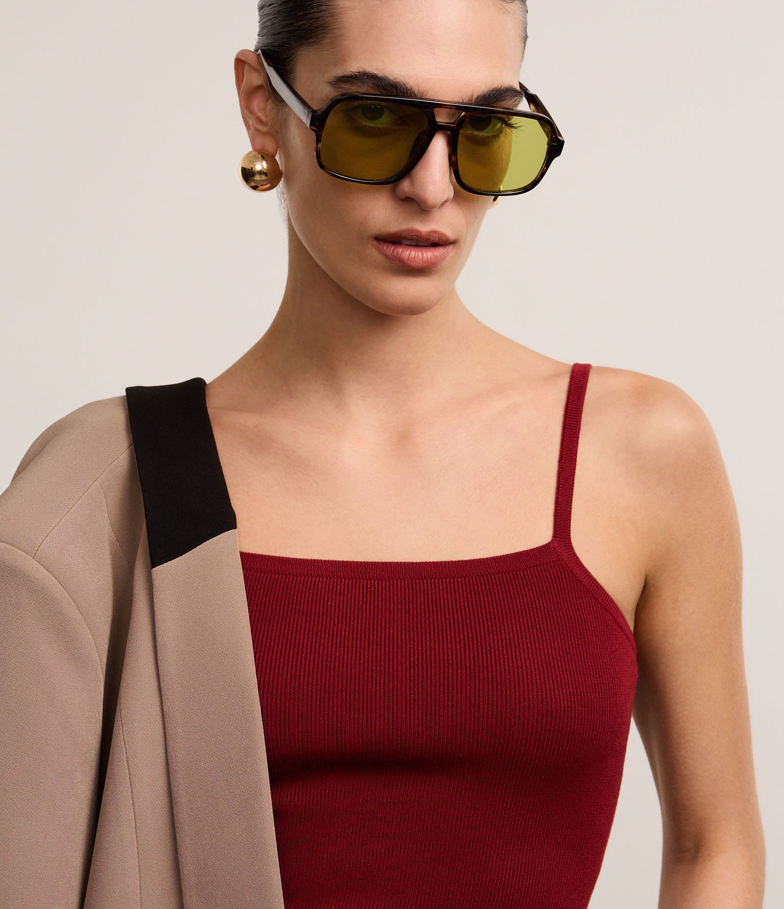 Body de Alça em Tricô com Textura Canelada Bordô 3