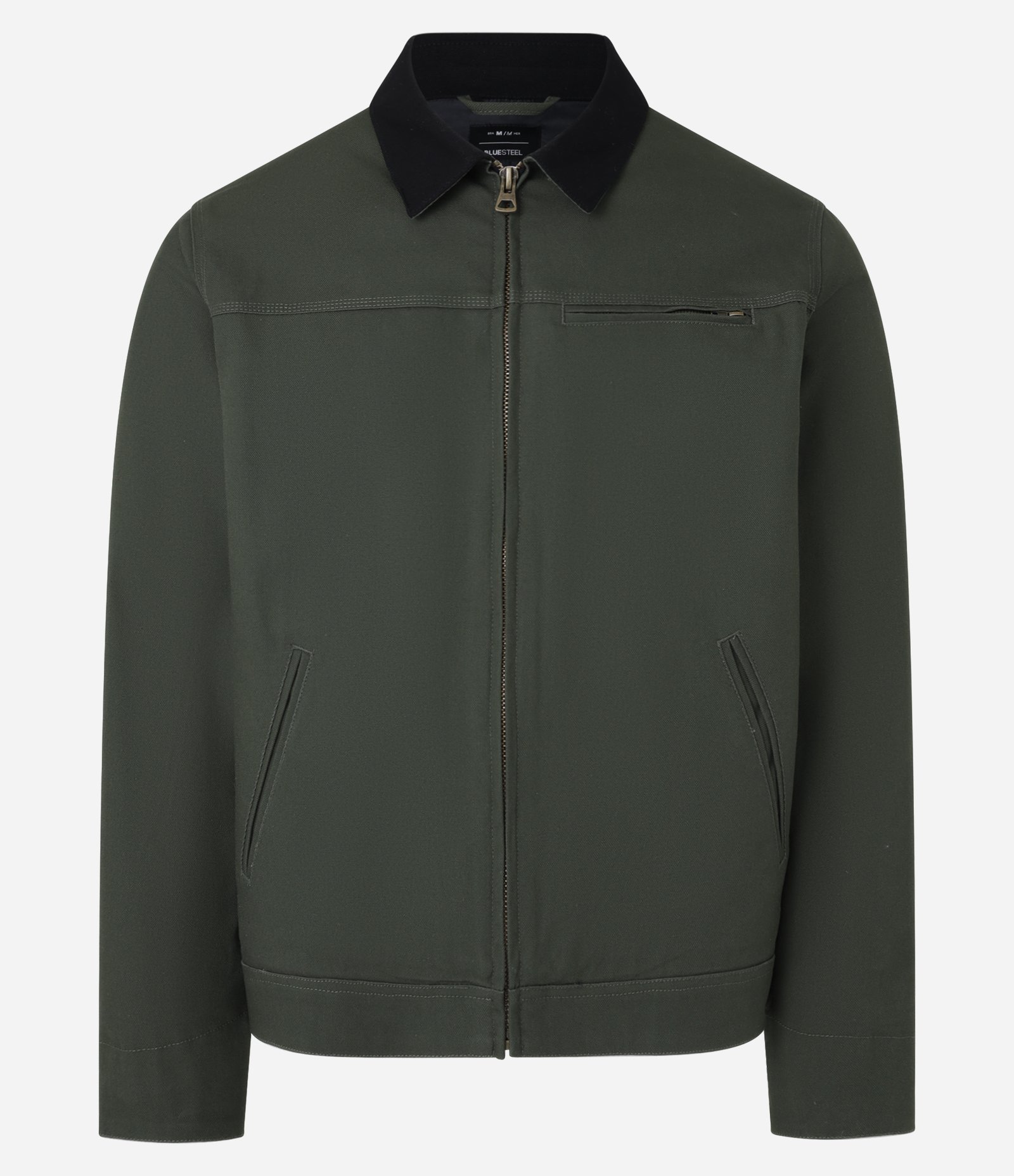 Jaqueta Trucker em Sarja com Textura e Bolsos Verde 8