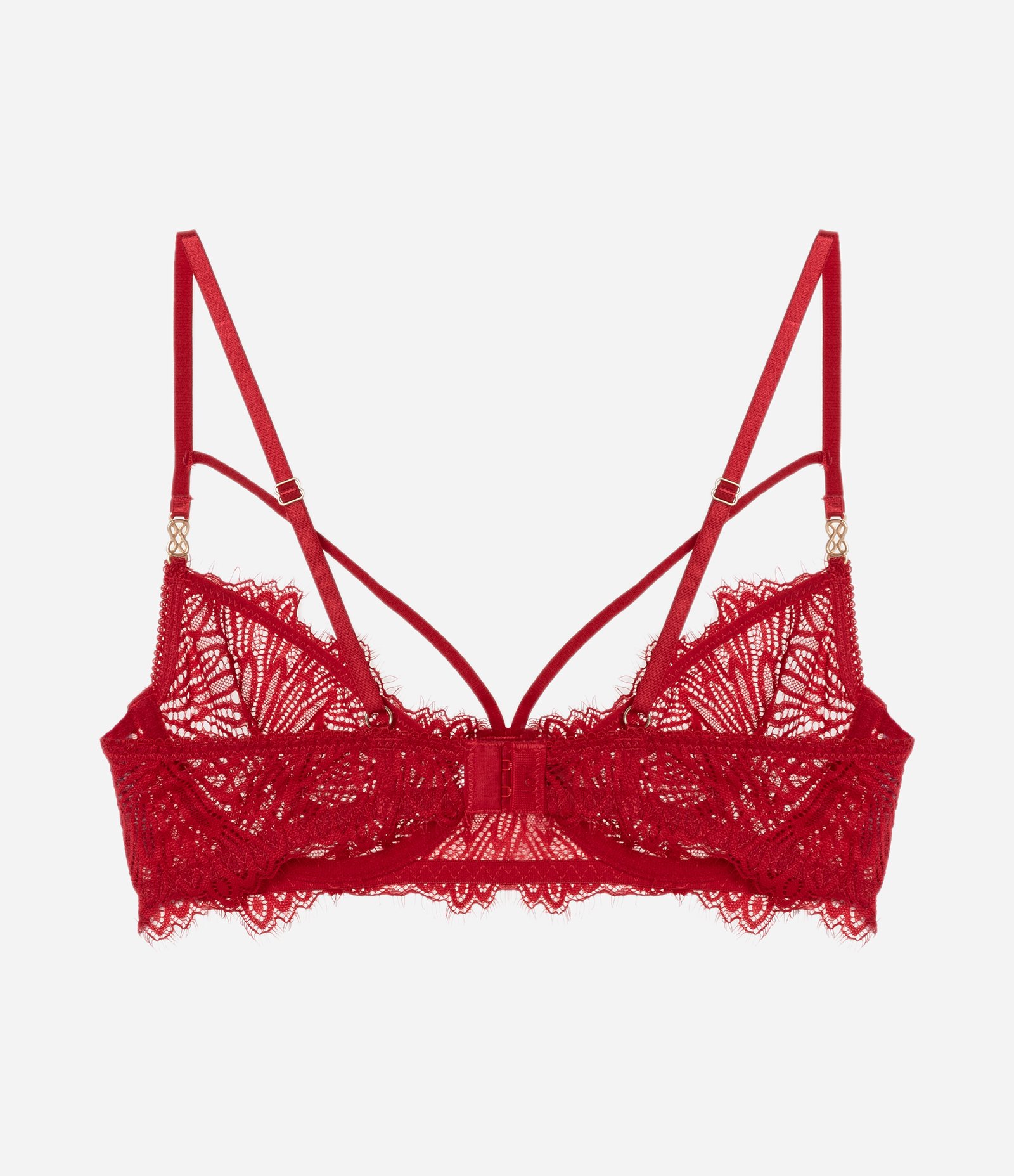 Sutiã Meia Taça Sem Bojo e Aro com Renda Floral Vermelho 6