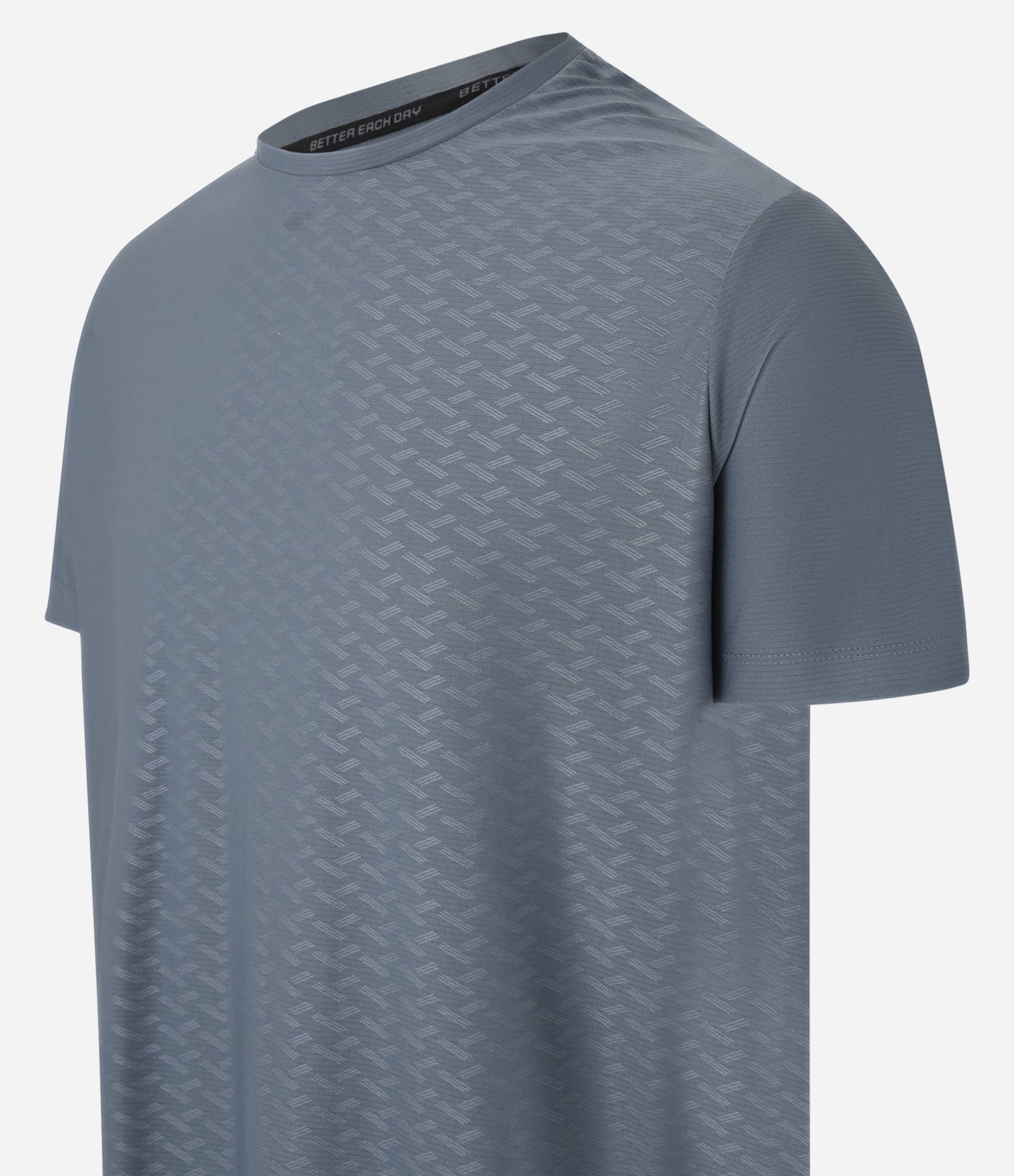 Camiseta Esportiva Tecnologia Dry com Estampa Heat Print Geométrica Cinza Azulado 7