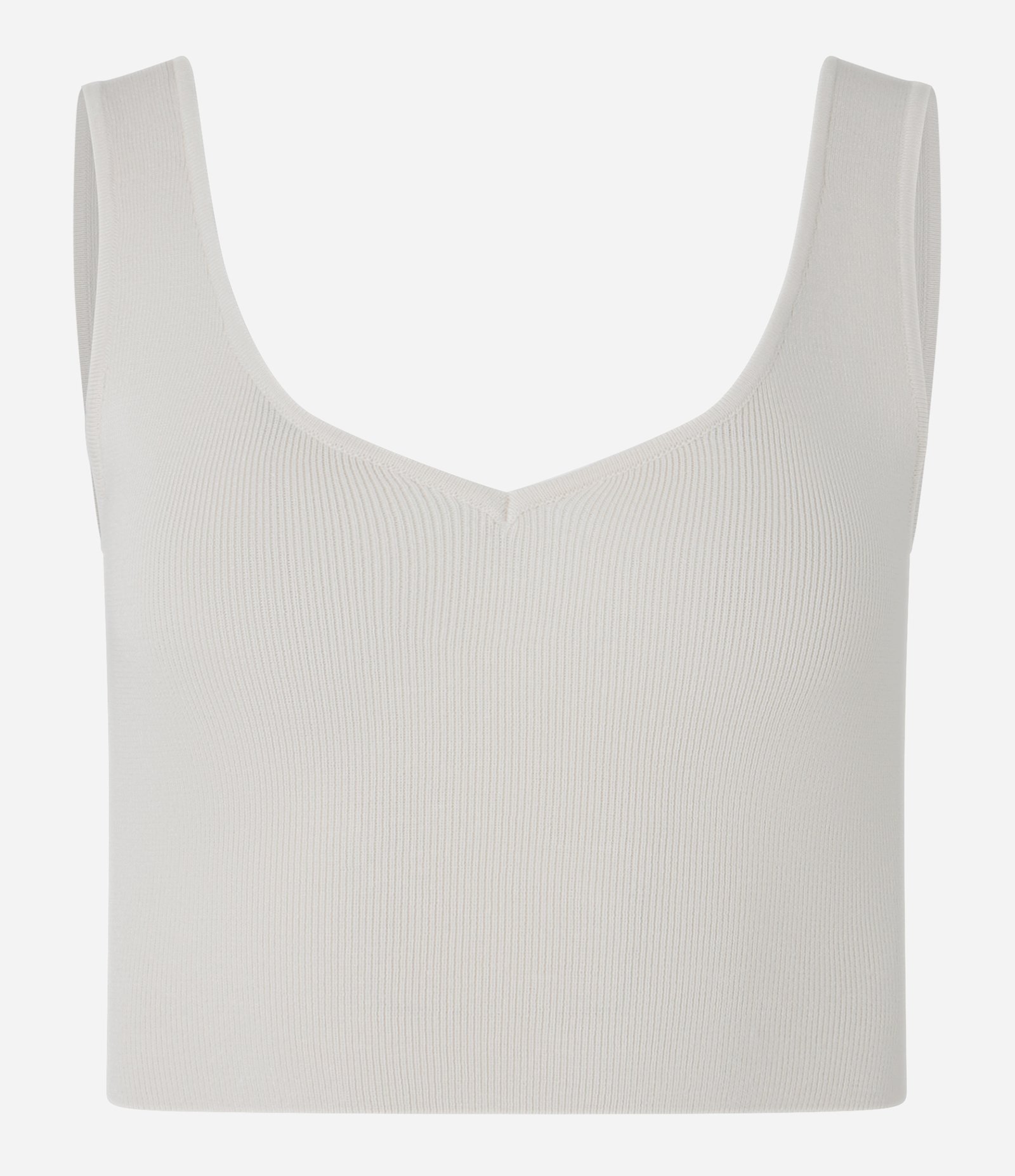 Blusa Regata em Tricô com Textura Canelada Off White 5