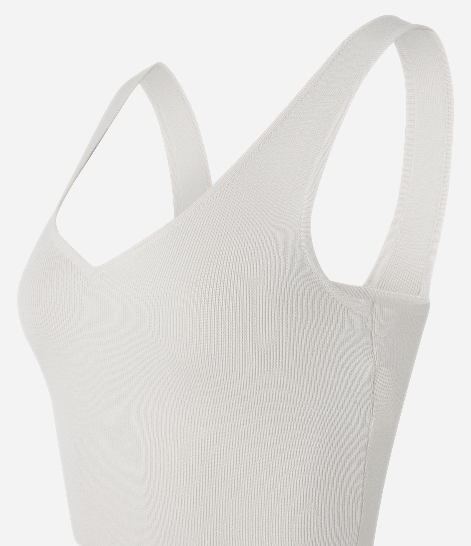 Blusa Regata em Tricô com Textura Canelada Off White 6