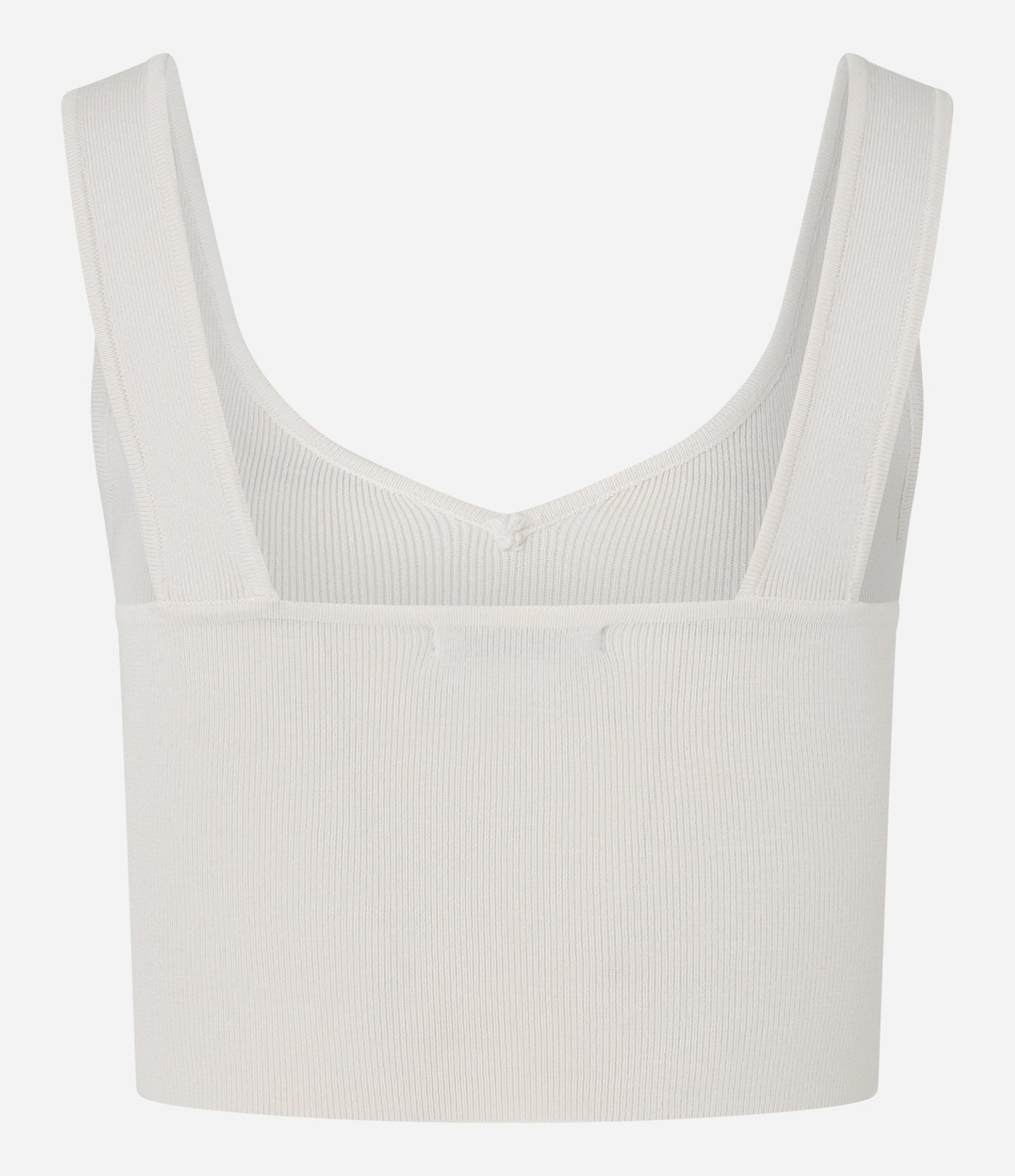 Blusa Regata em Tricô com Textura Canelada Off White 7