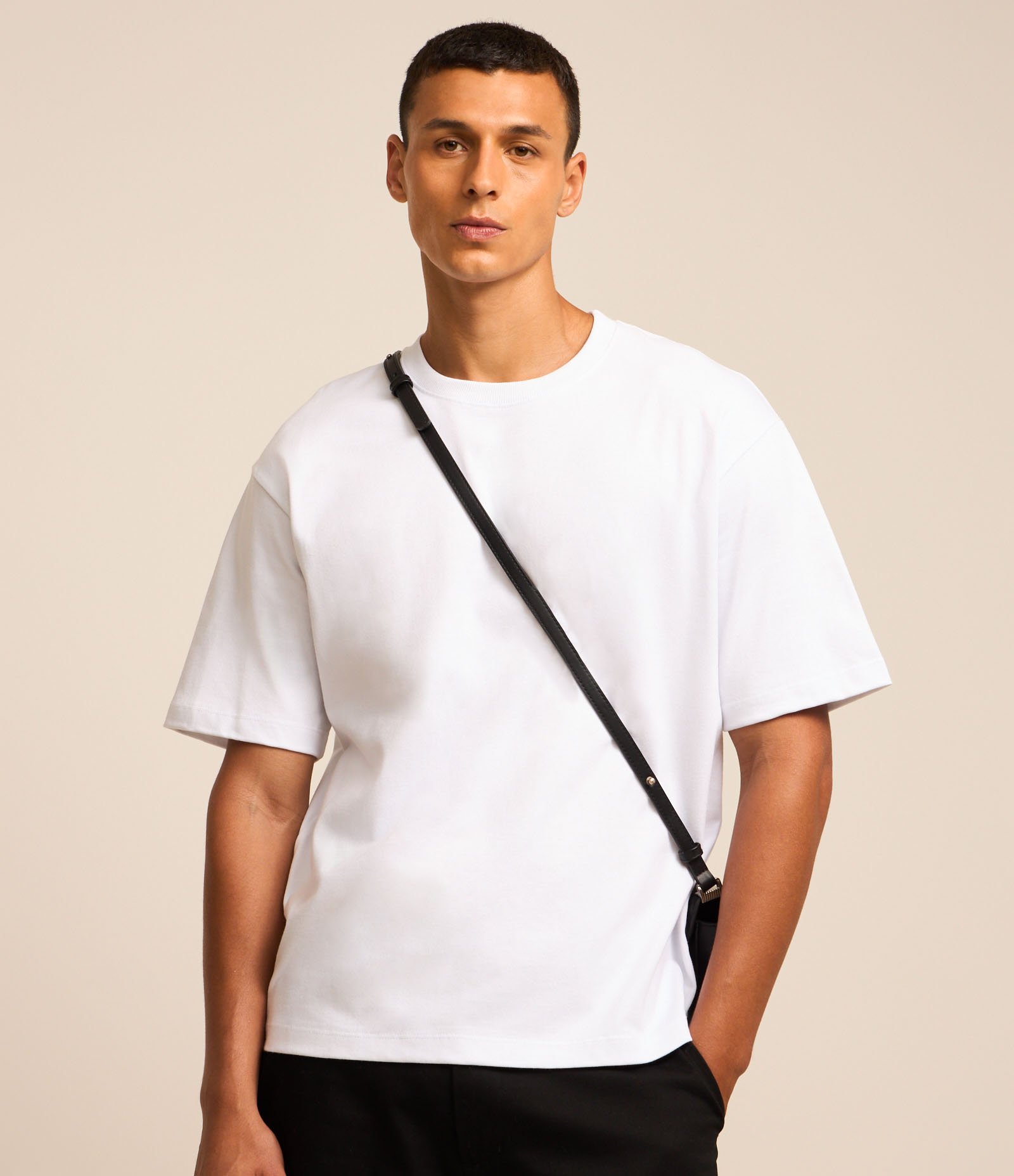 Camiseta Boxy em Ultra Cotton com Gola Redonda Branco 1