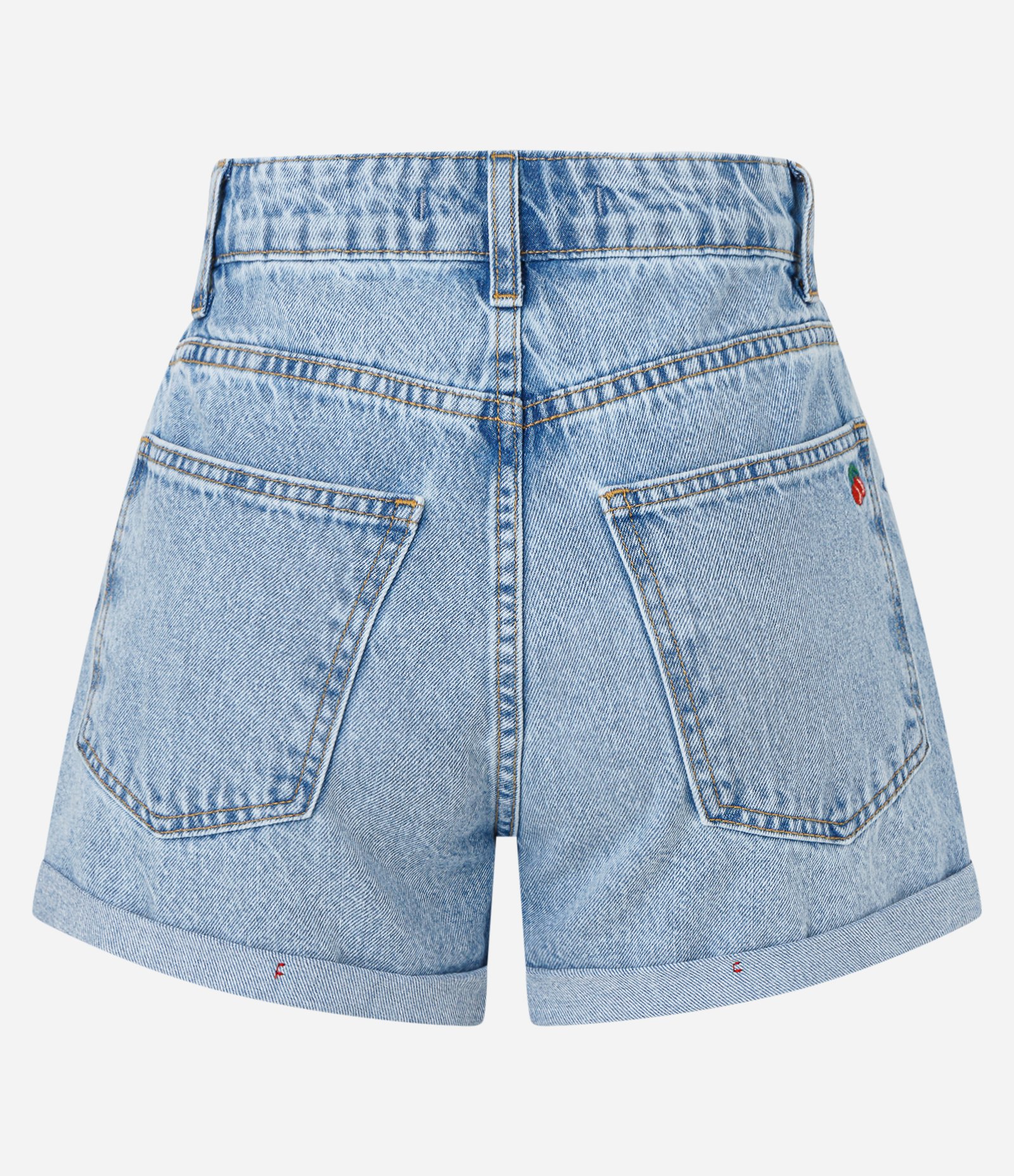 Short Jeans com Bordado de Cerejinhas Azul 7
