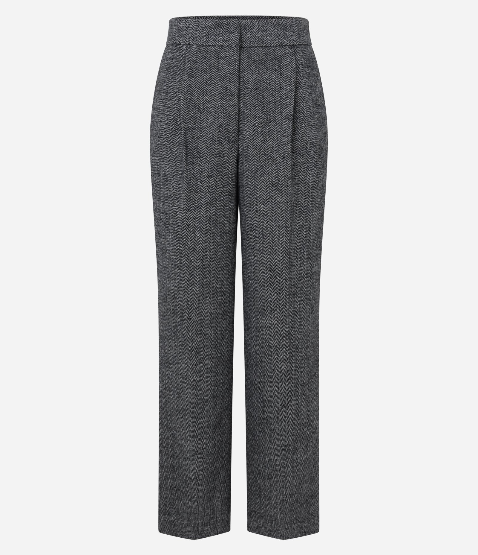 Calça Reta em Polivelour Quentinho com Cós Alfaiatado Cinza 5