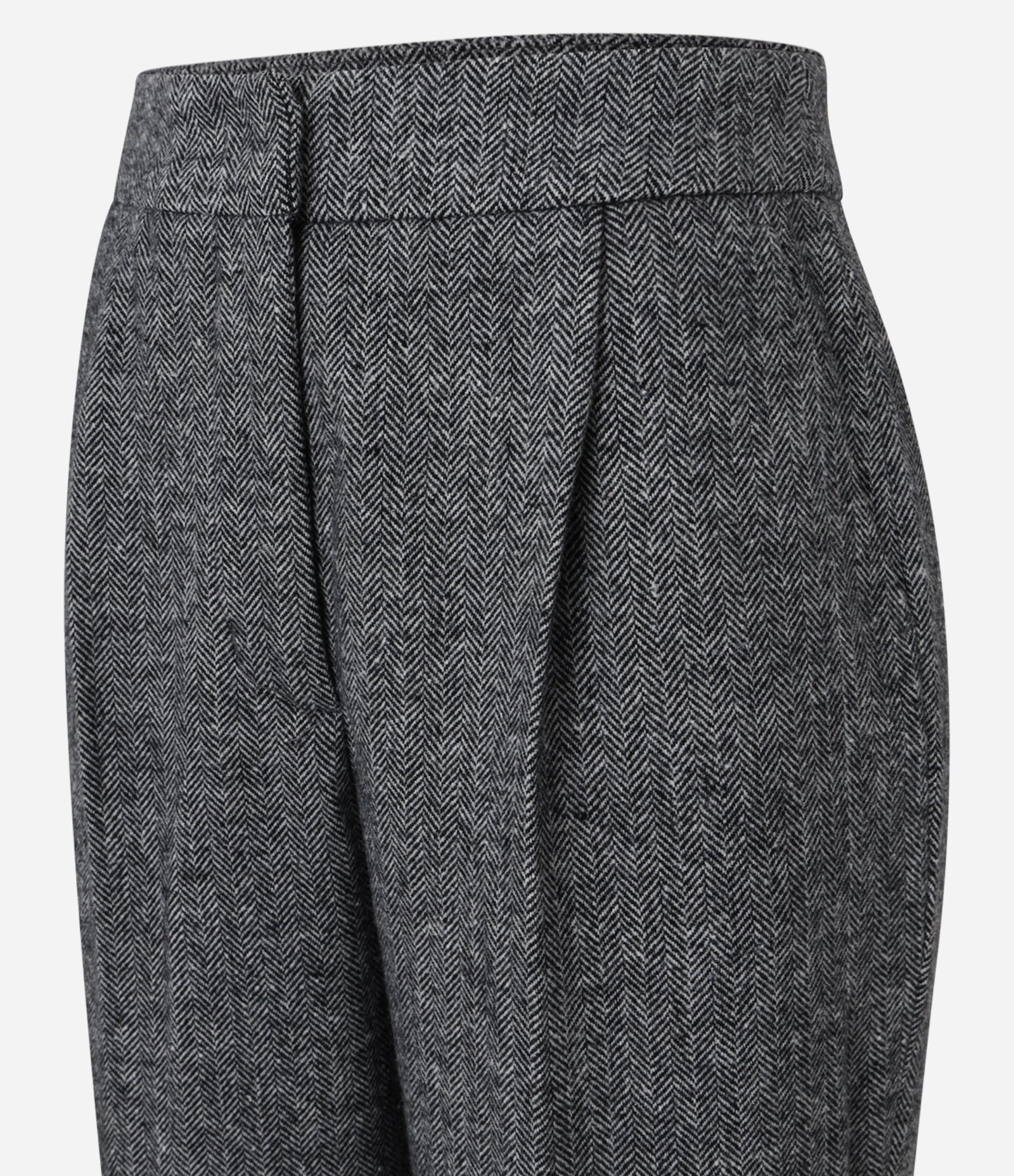 Calça Reta em Polivelour Quentinho com Cós Alfaiatado Cinza 6