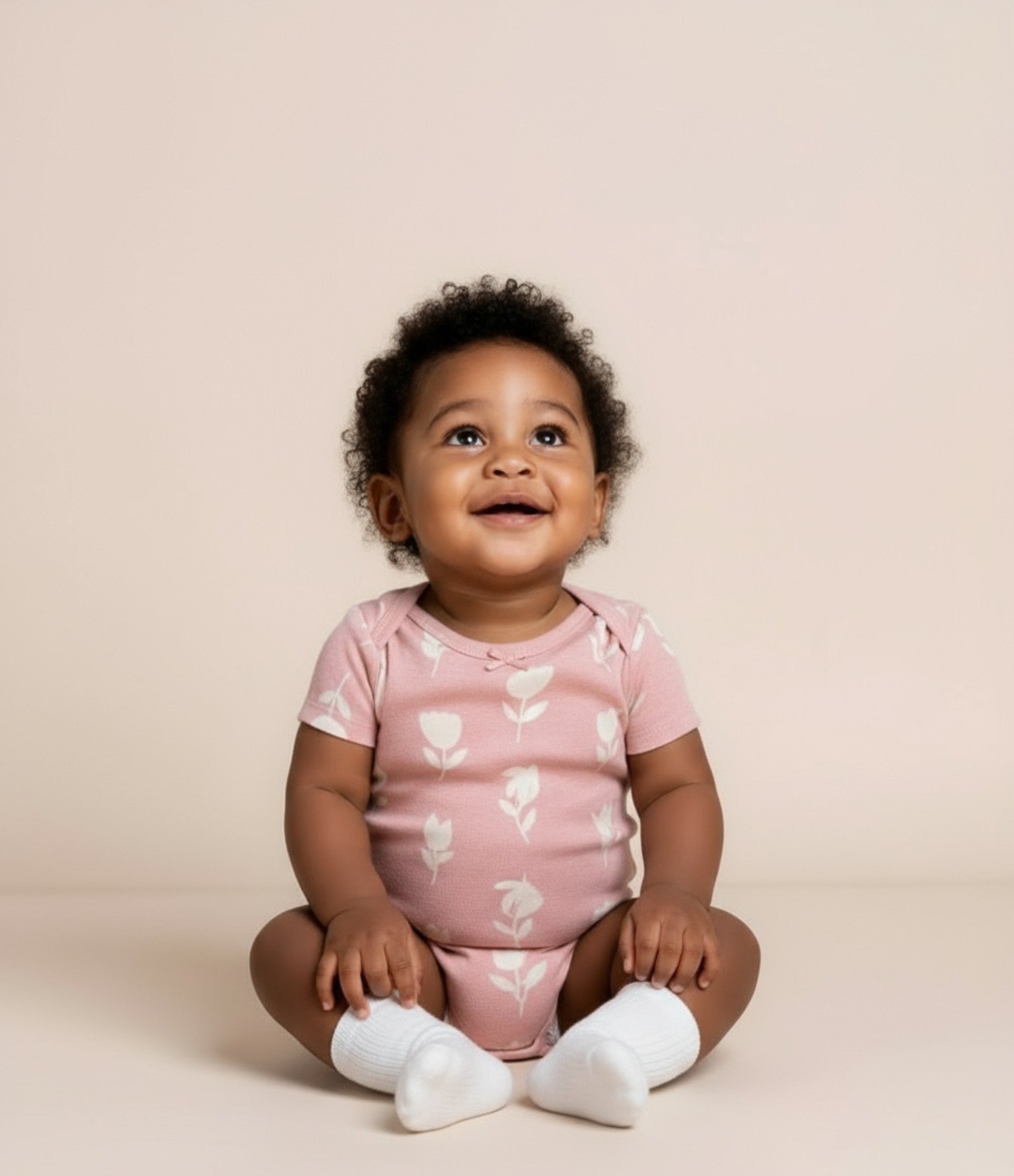 Body Infantil com Estampa de Florzinhas - Tam 0 a 18 meses Rosa 1