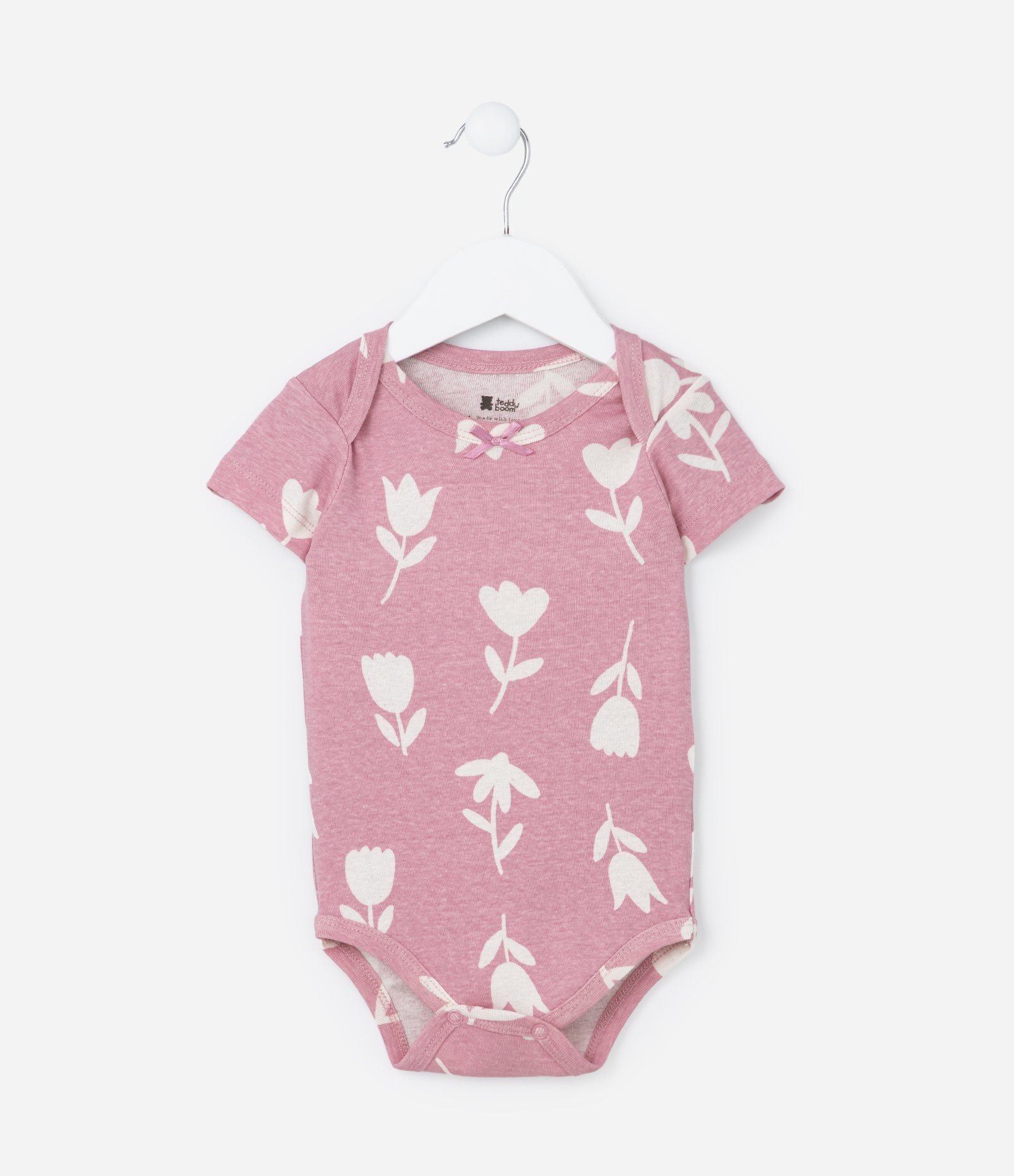 Body Infantil com Estampa de Florzinhas - Tam 0 a 18 meses Rosa 2