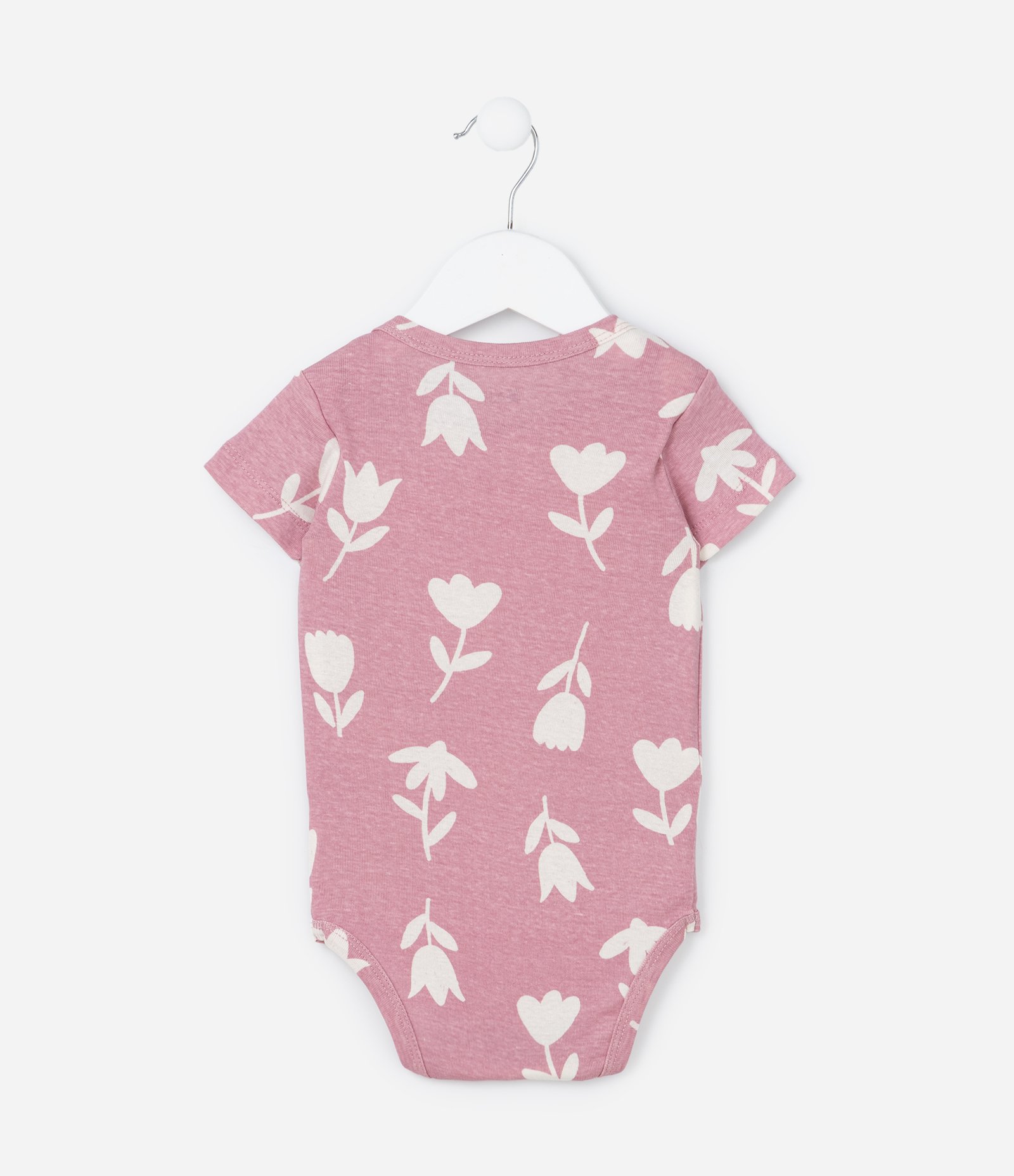 Body Infantil com Estampa de Florzinhas - Tam 0 a 18 meses Rosa 3