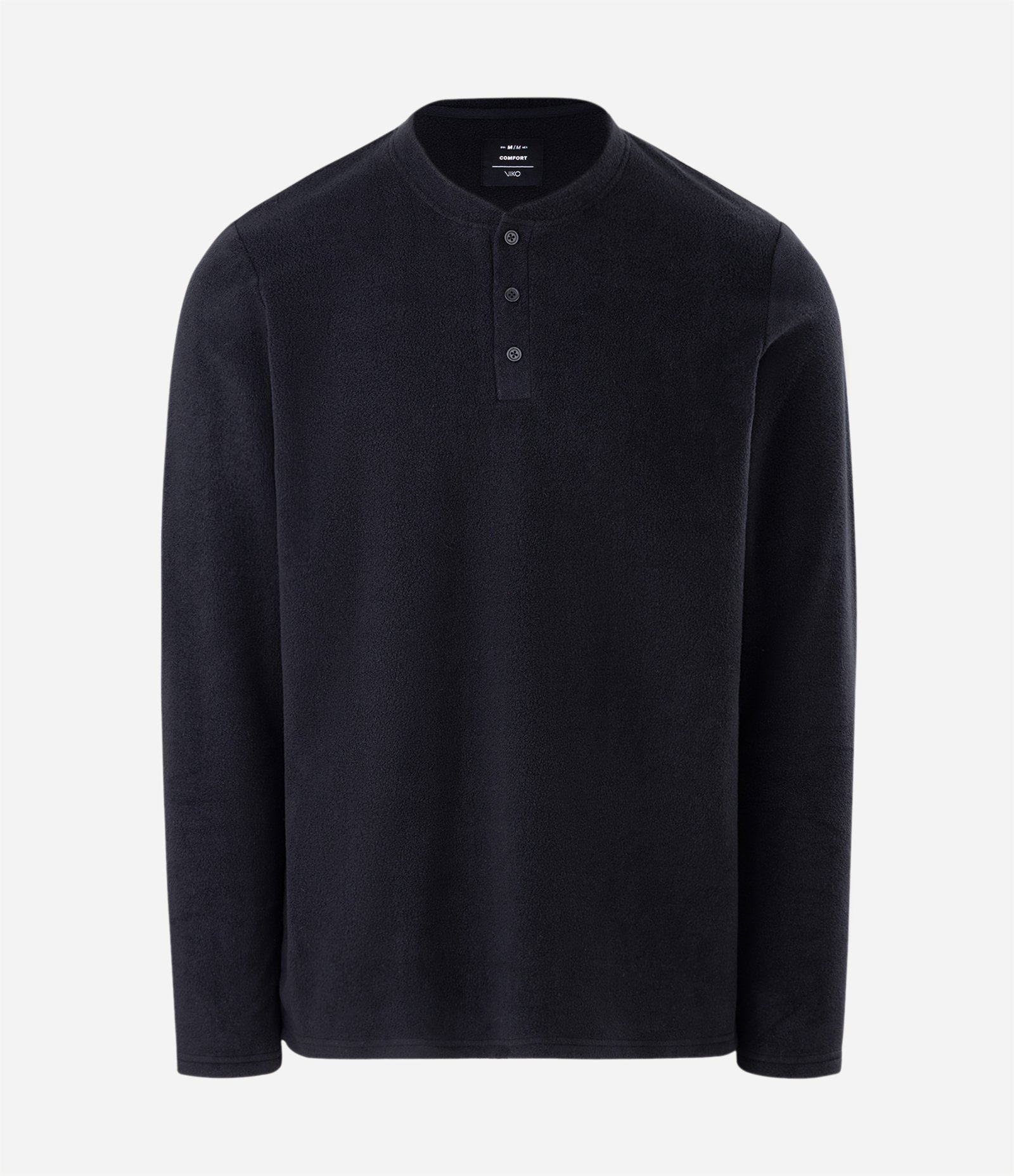 Camisa de Pijama em Plush com Botões Preto 5