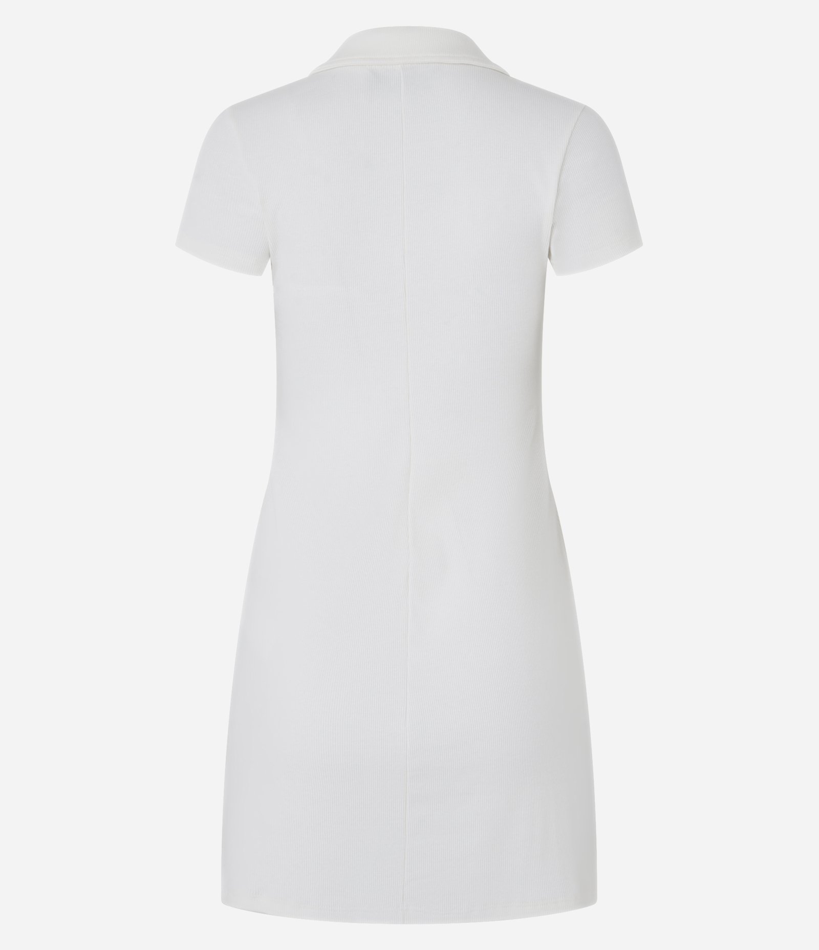 Vestido Curto em Ribana com Decote Polo Branco 5