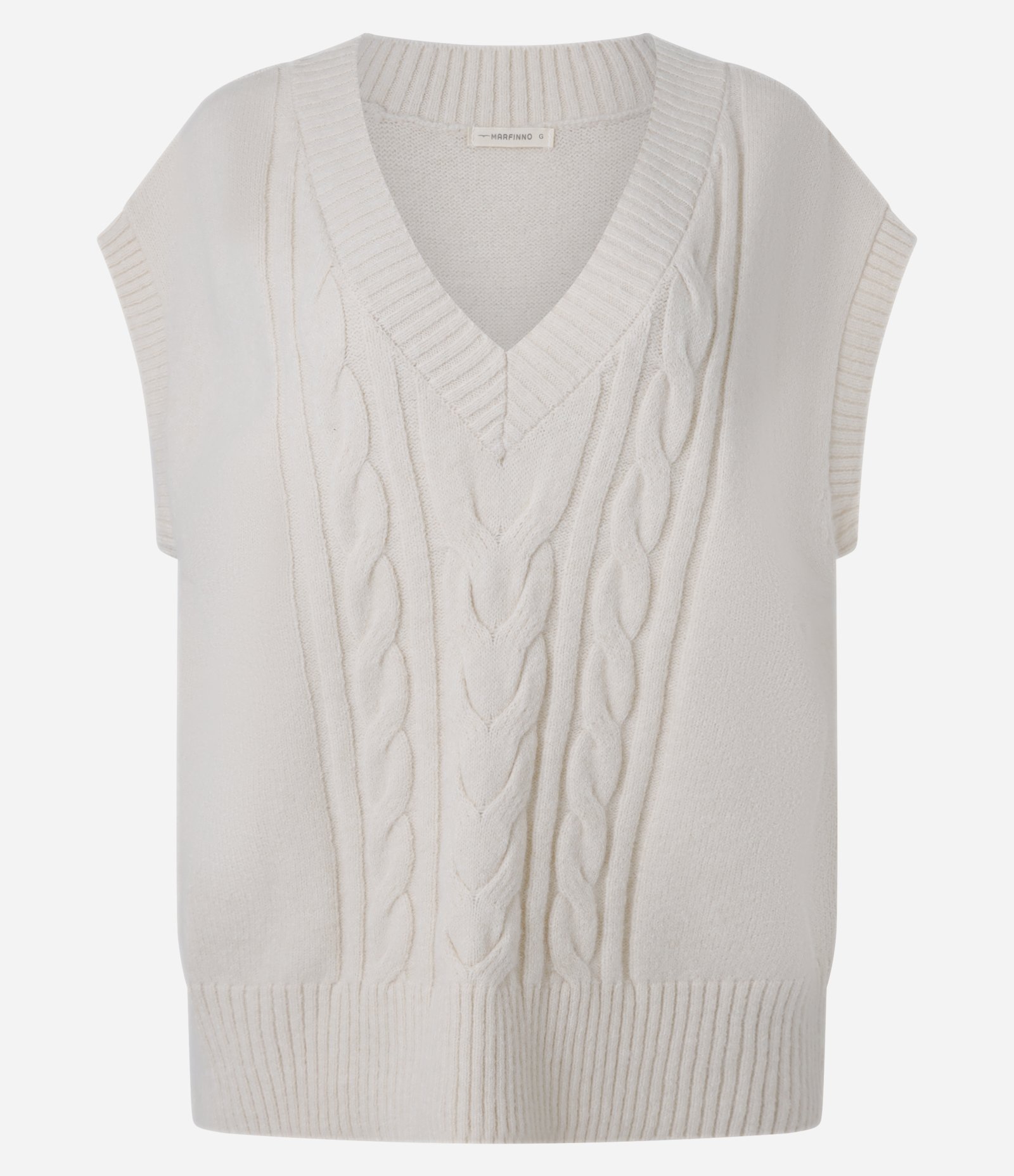 Colete em Tricô com Textura Diferenciada e Decote V Off White 5