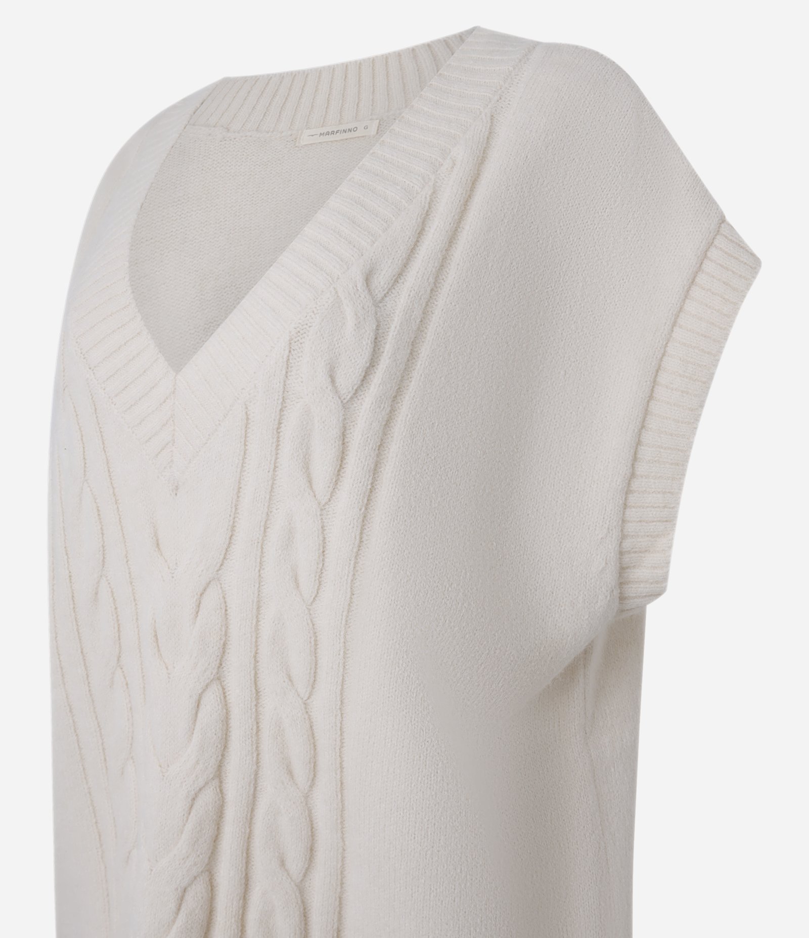 Colete em Tricô com Textura Diferenciada e Decote V Off White 6