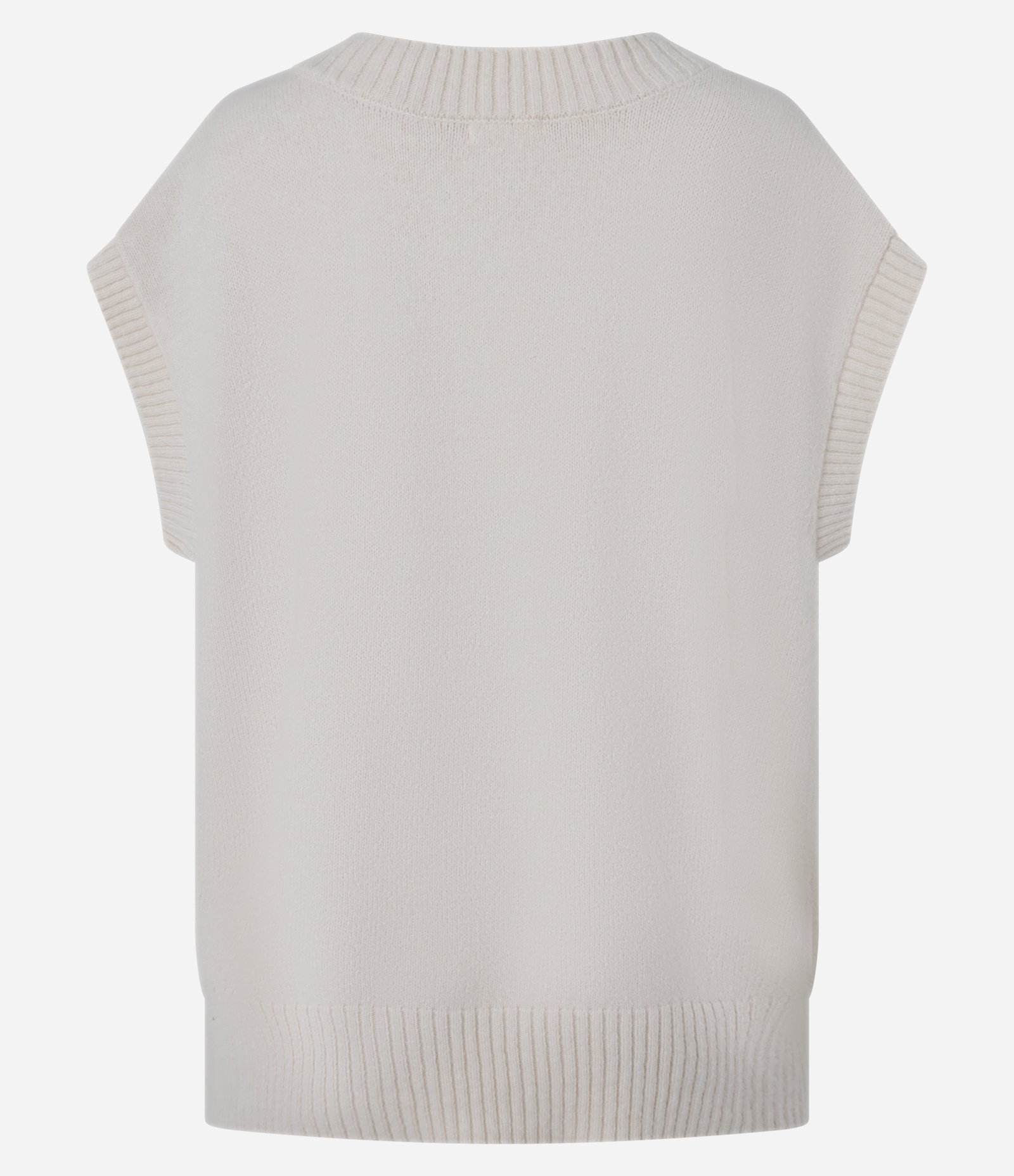 Colete em Tricô com Textura Diferenciada e Decote V Off White 7