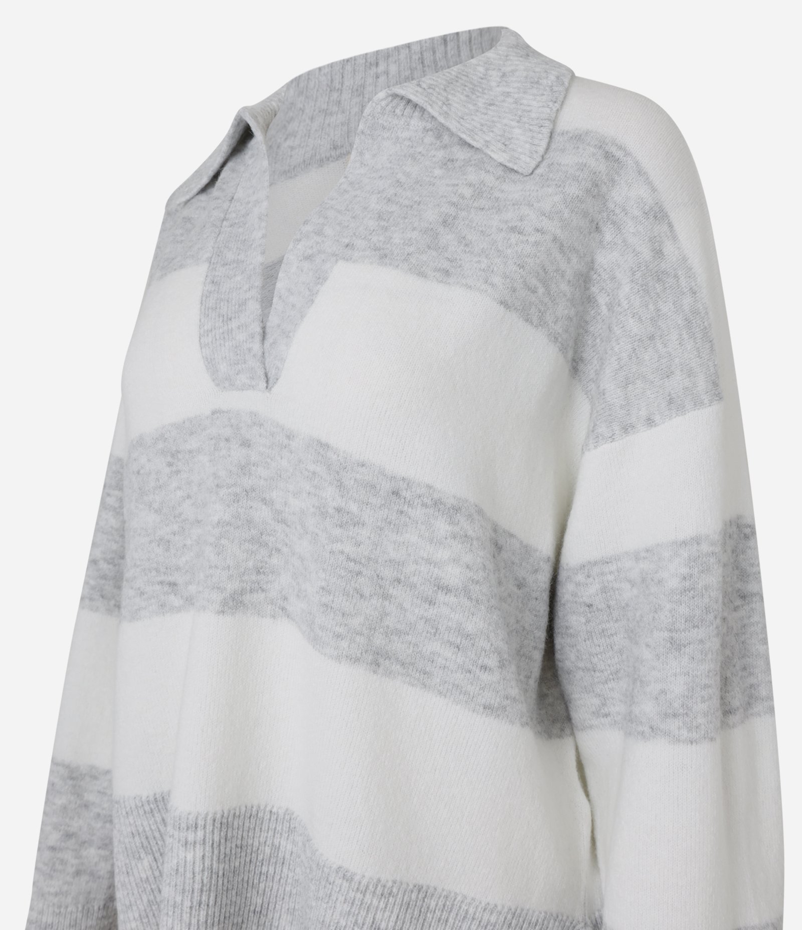Suéter Listrado em Tricô com Gola Polo e Caimento Pesado 6