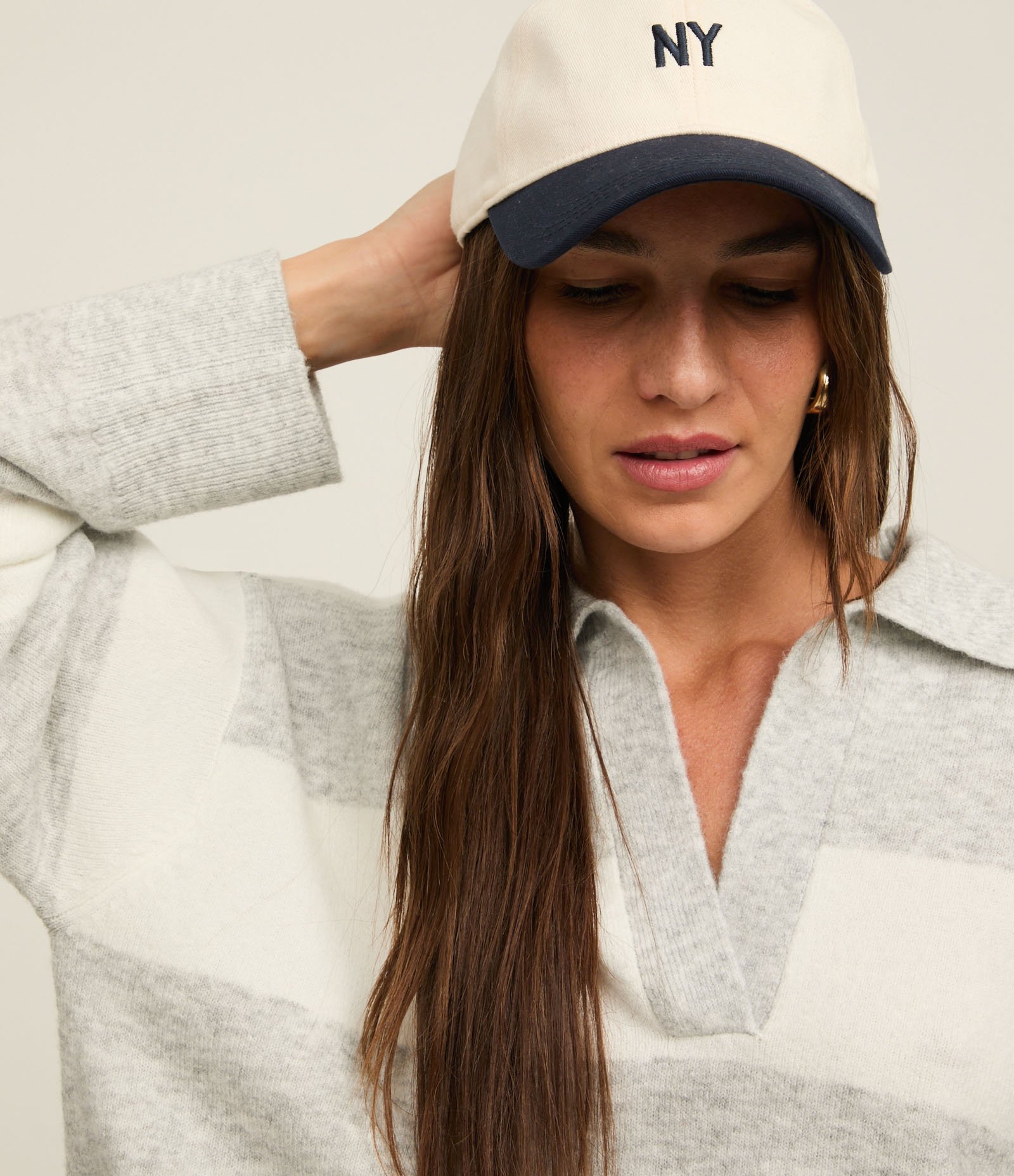 Suéter Listrado em Tricô com Gola Polo e Caimento Pesado 4