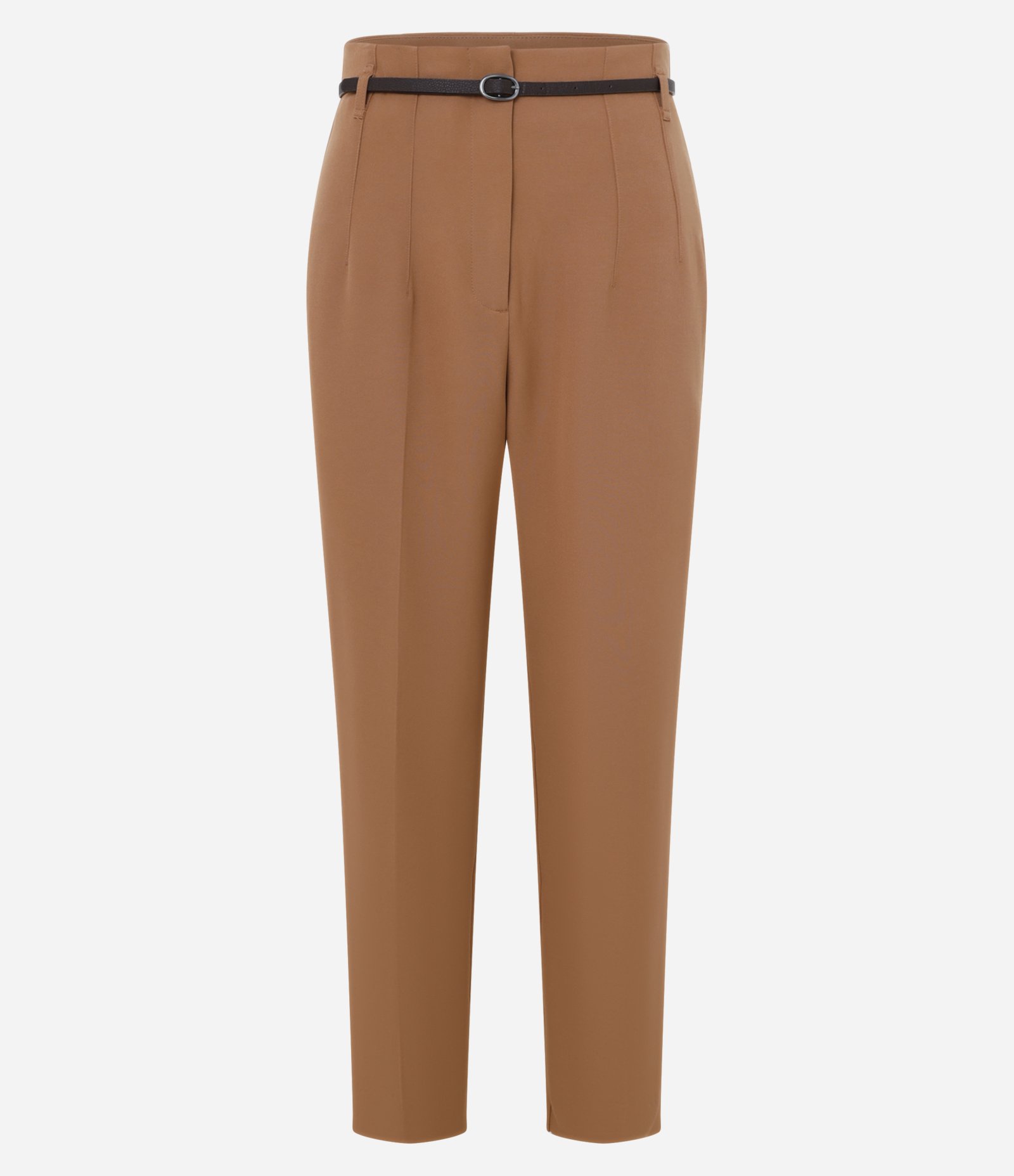 Calça Cenoura Alfaiatada com Cinto Fivela Telha 5