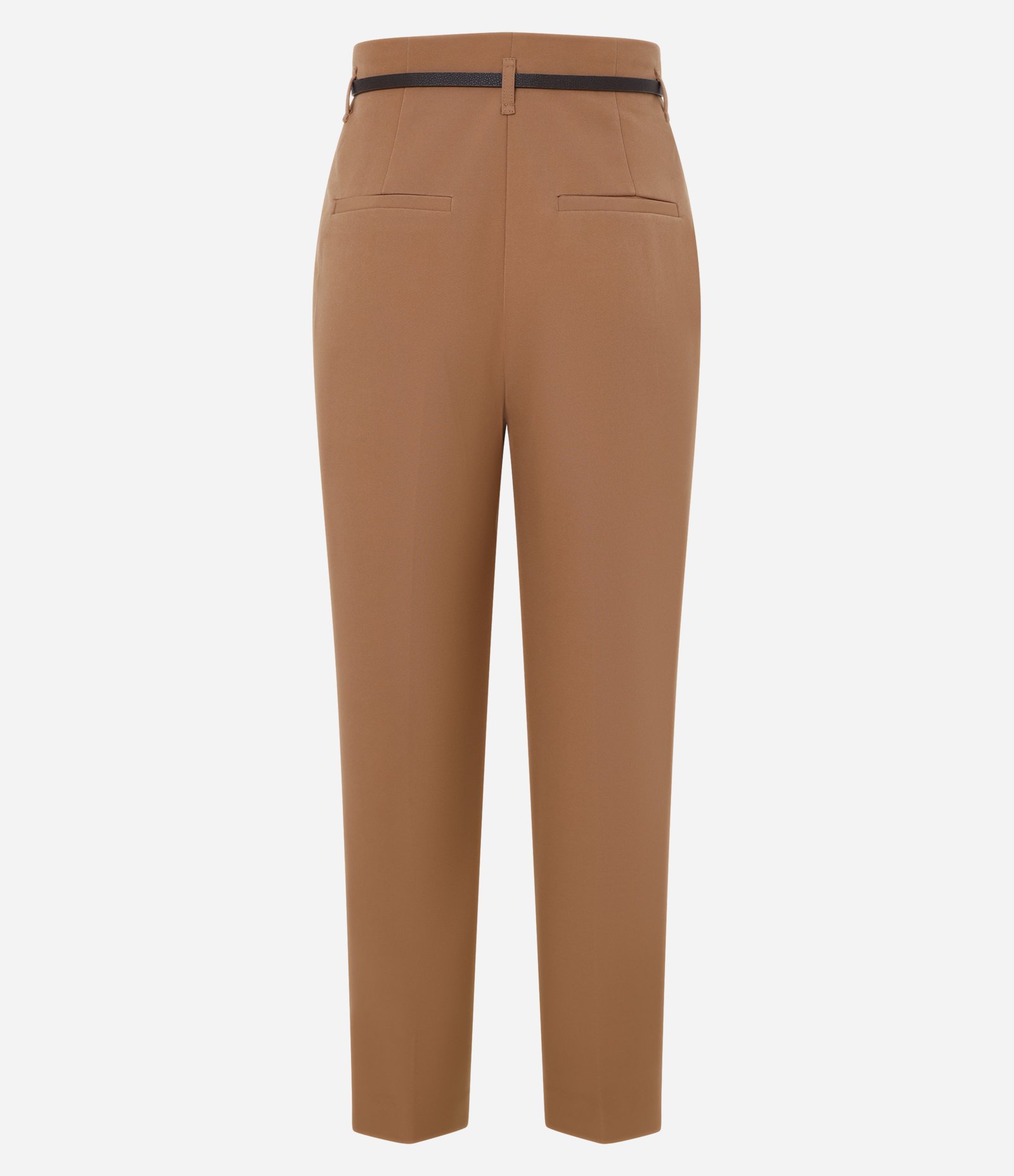 Calça Cenoura Alfaiatada com Cinto Fivela Telha 6