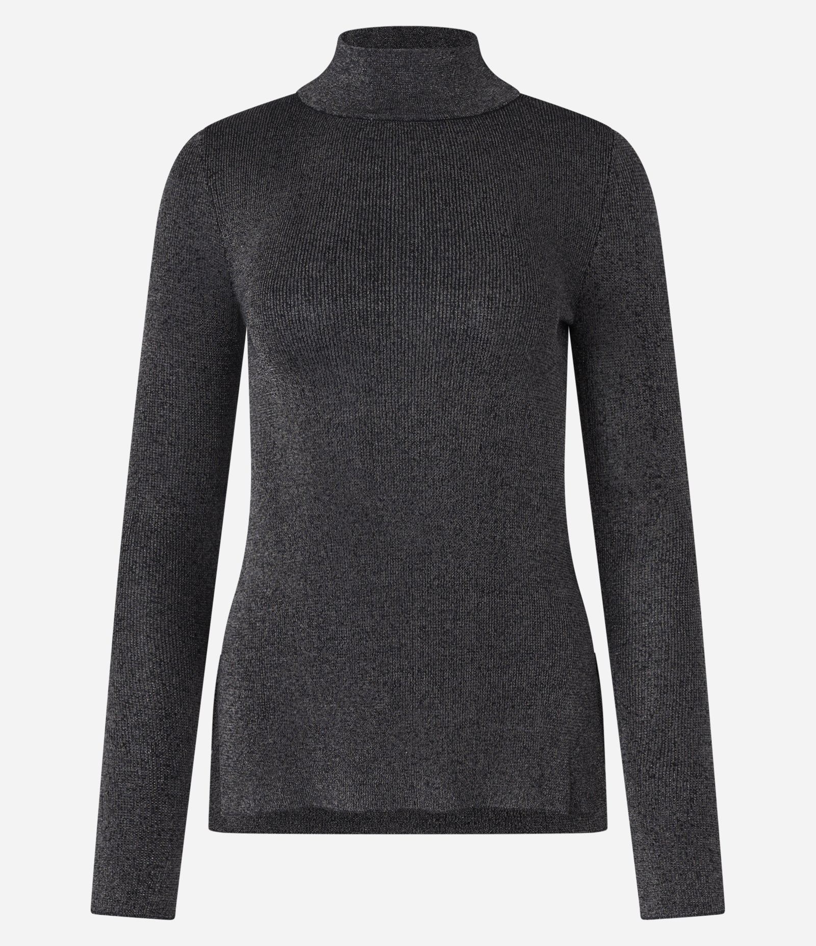 Suéter em Tricô com Fio Metalizado e Barra V Preto 9