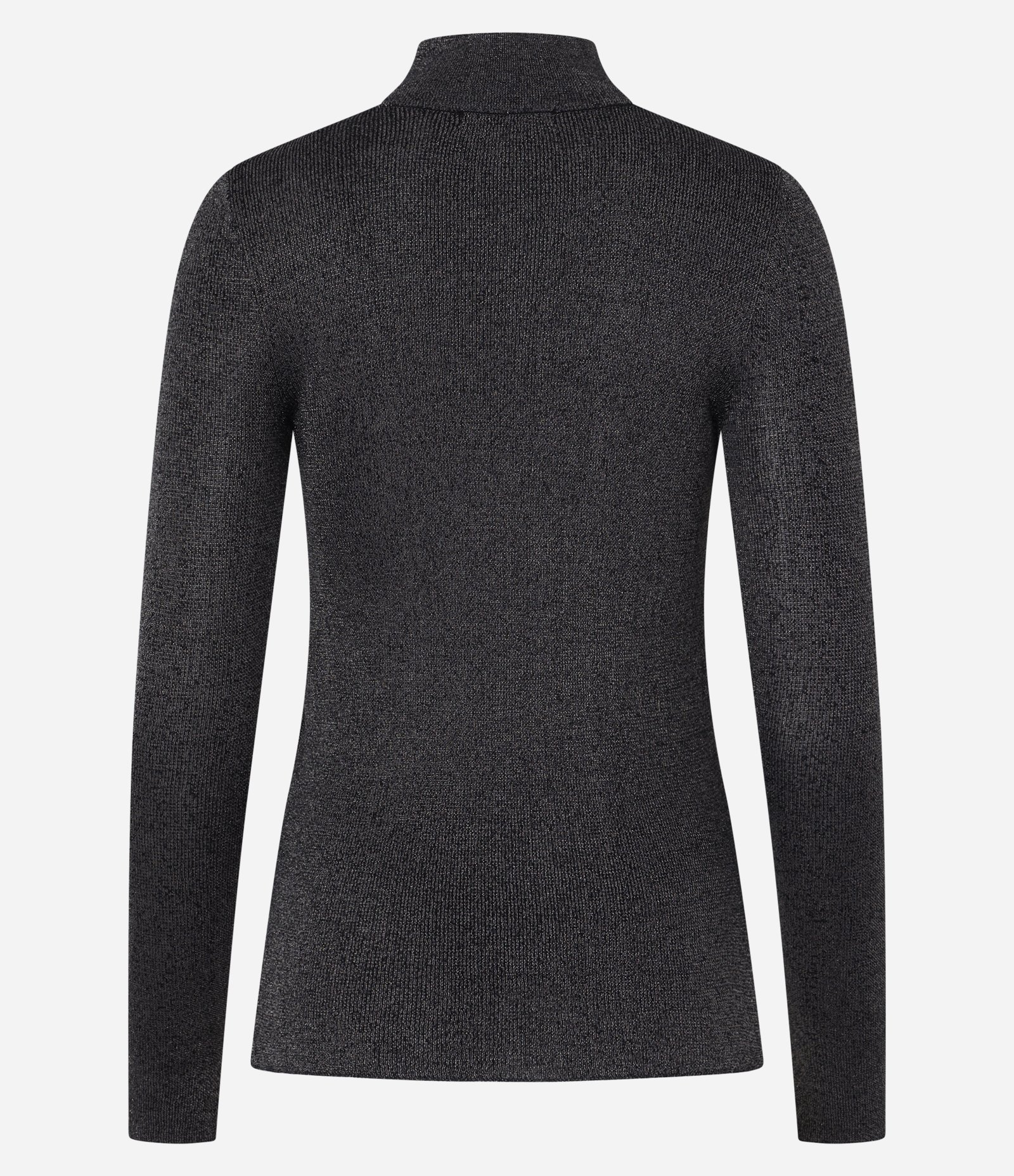 Suéter em Tricô com Fio Metalizado e Barra V Preto 12