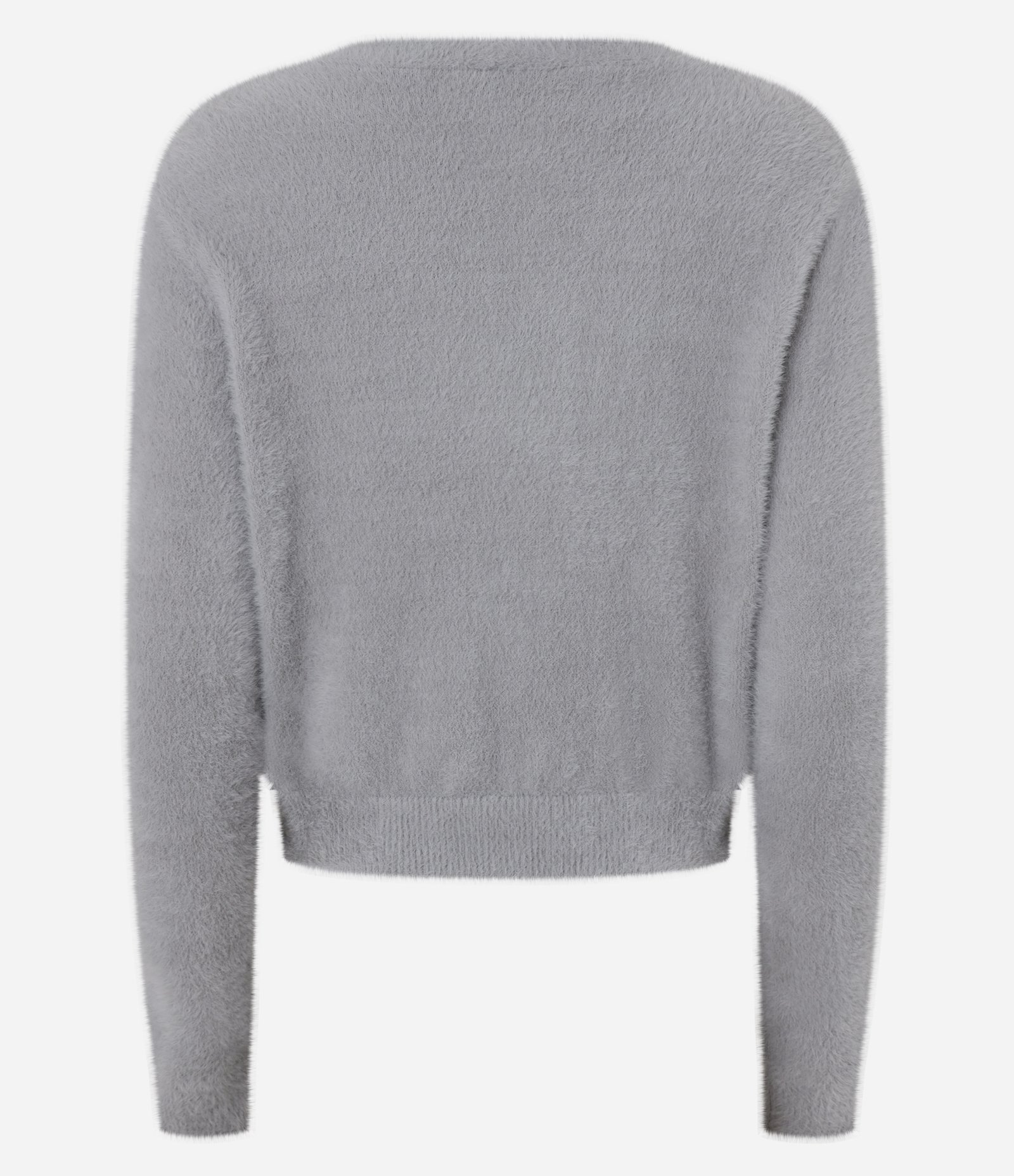 Cardigan Curto em Tricô com Amarração Frontal Cinza 6