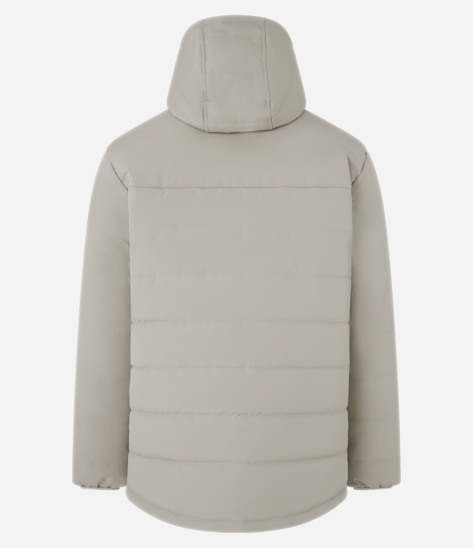 Jaqueta Puffer com Capuz e Bolsos Cargo Bege 2