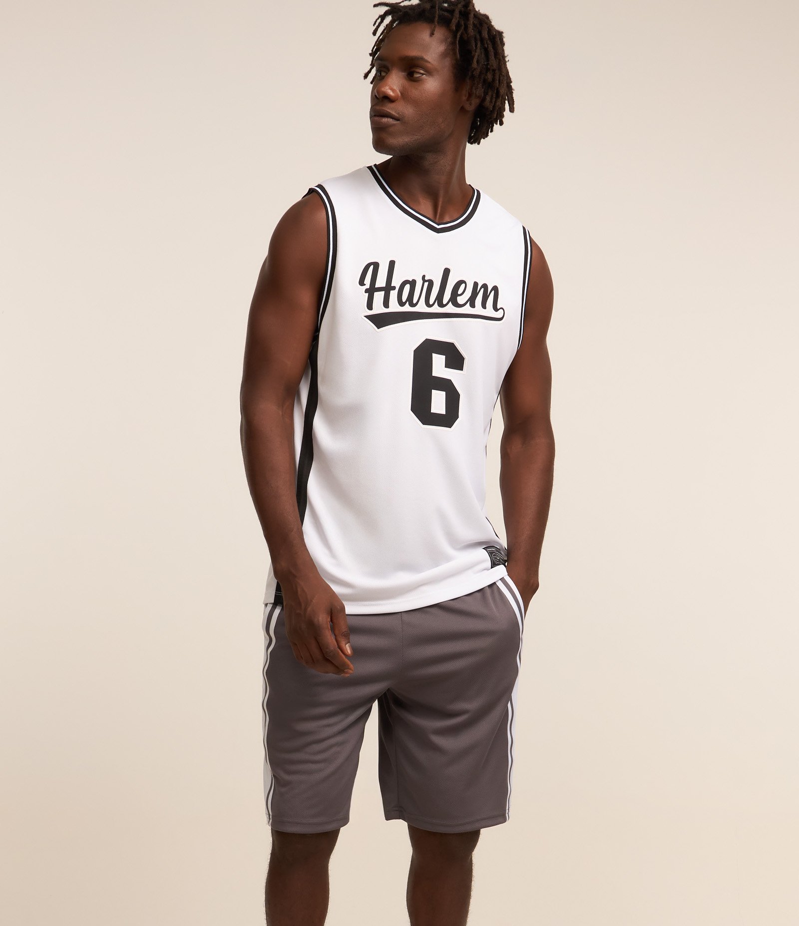 Bermuda de Basquete em Tecnologia Dry com Listras Cinza 3