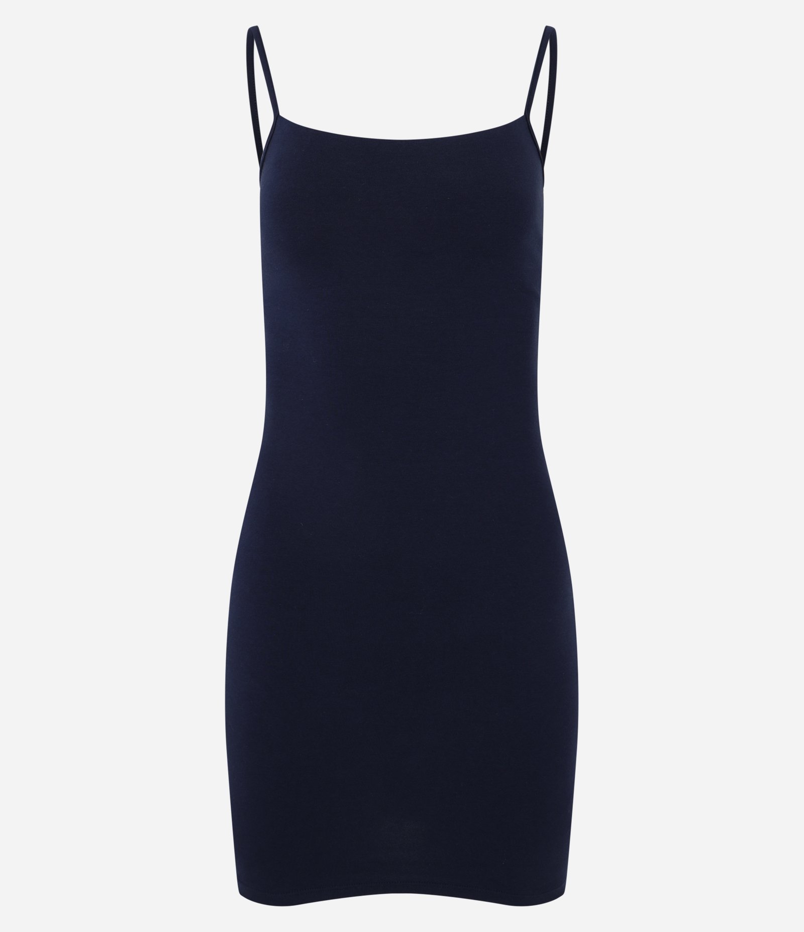 Vestido Curto em Cotton com Alças Finas Azul Marinho 5