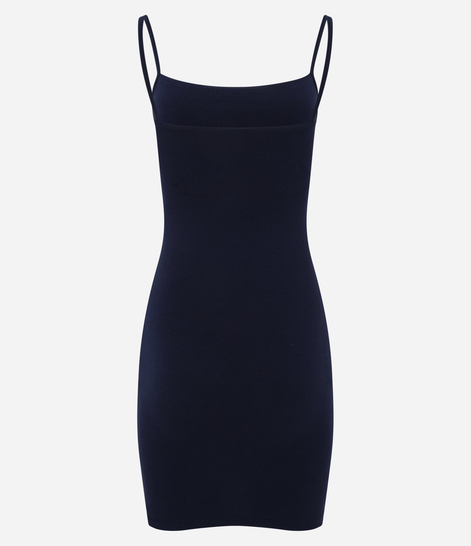 Vestido Curto em Cotton com Alças Finas Azul Marinho 6
