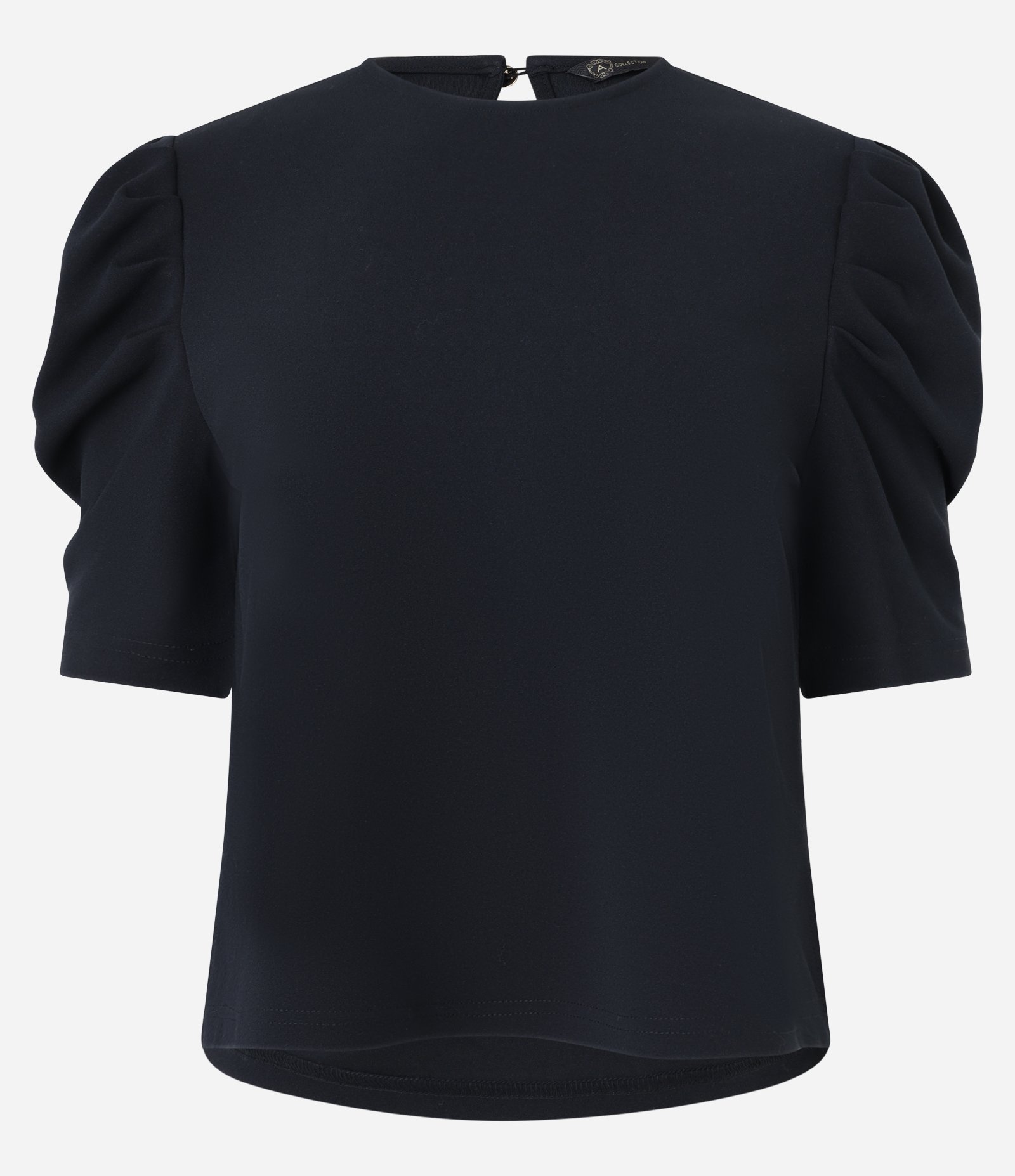 Blusa em Crepe com Manga Bufante e Fechamento nas Costas Preto 5