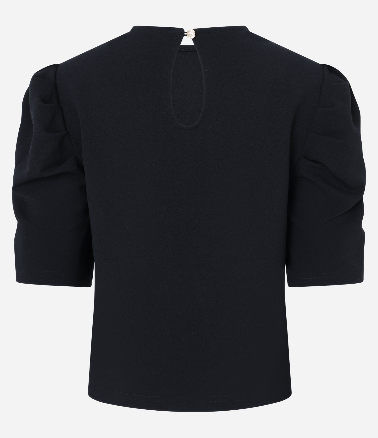 Blusa em Crepe com Manga Bufante e Fechamento nas Costas Preto 6