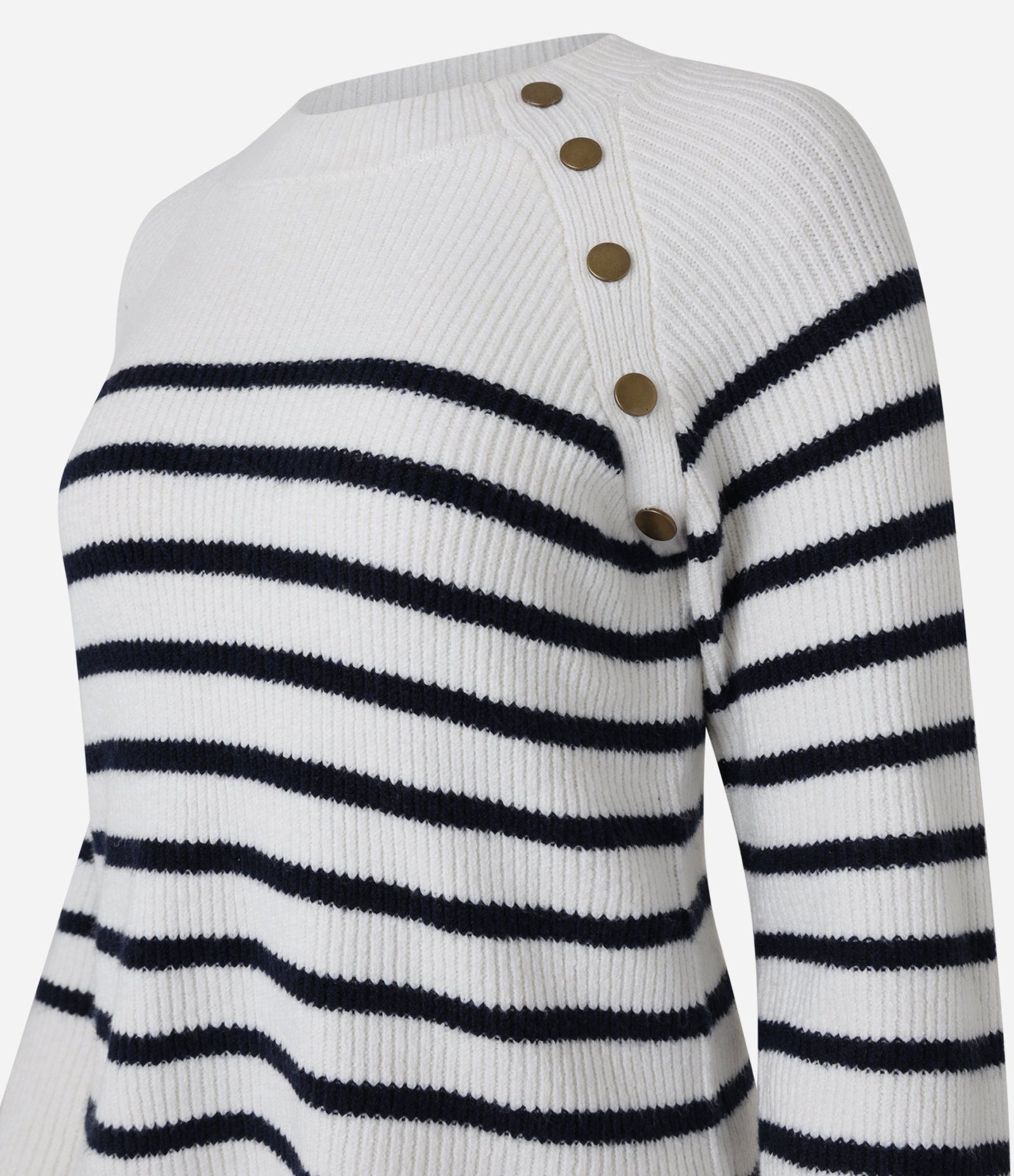 Suéter em Tricô com Botões na Cava e Estampa Listras 6