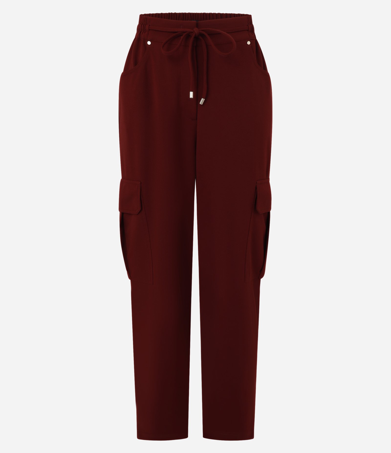 Calça Cenoura Cintura Alta em Crepe com Bolsos Cargos Marrom 6