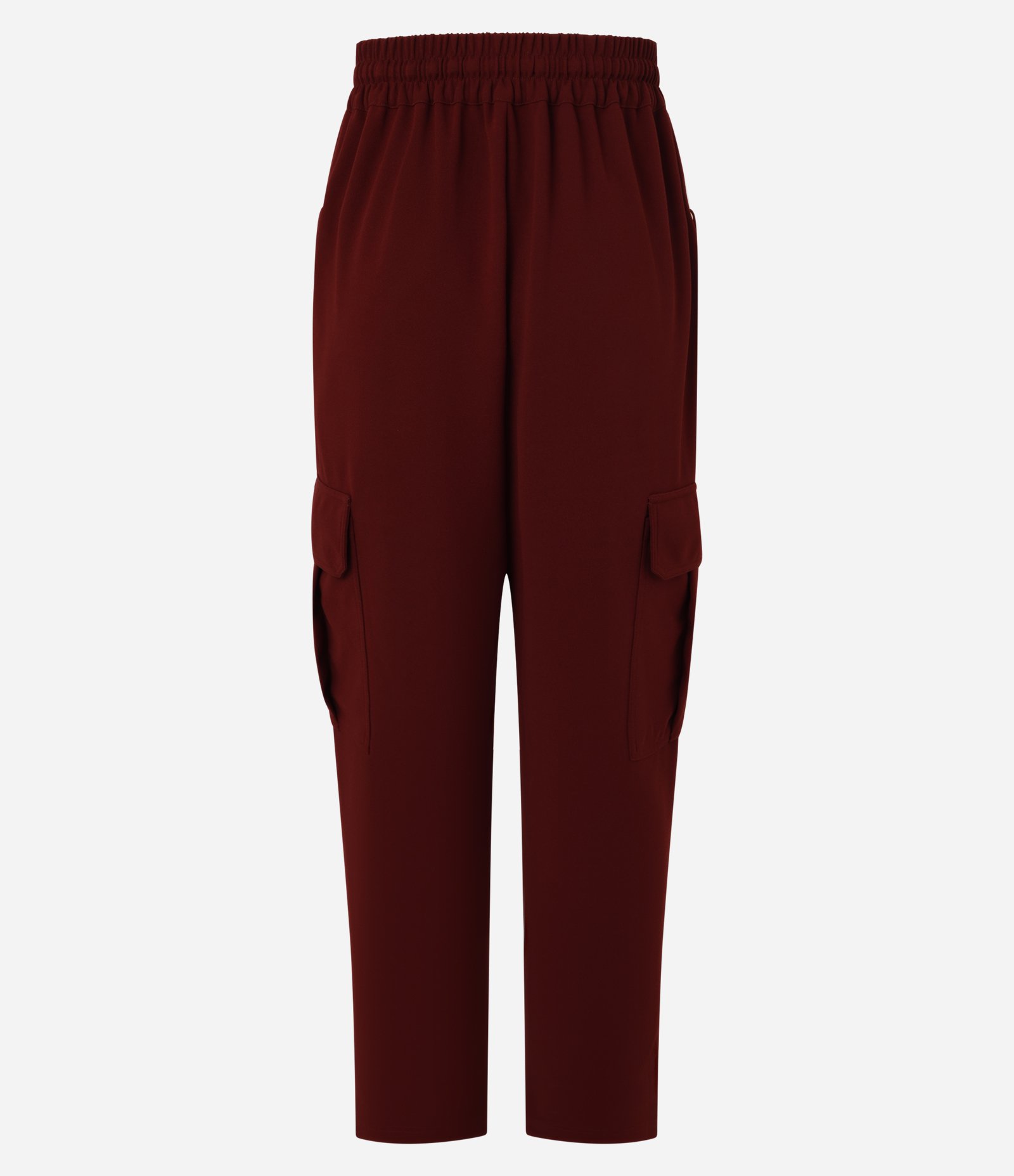 Calça Cenoura Cintura Alta em Crepe com Bolsos Cargos Marrom 7