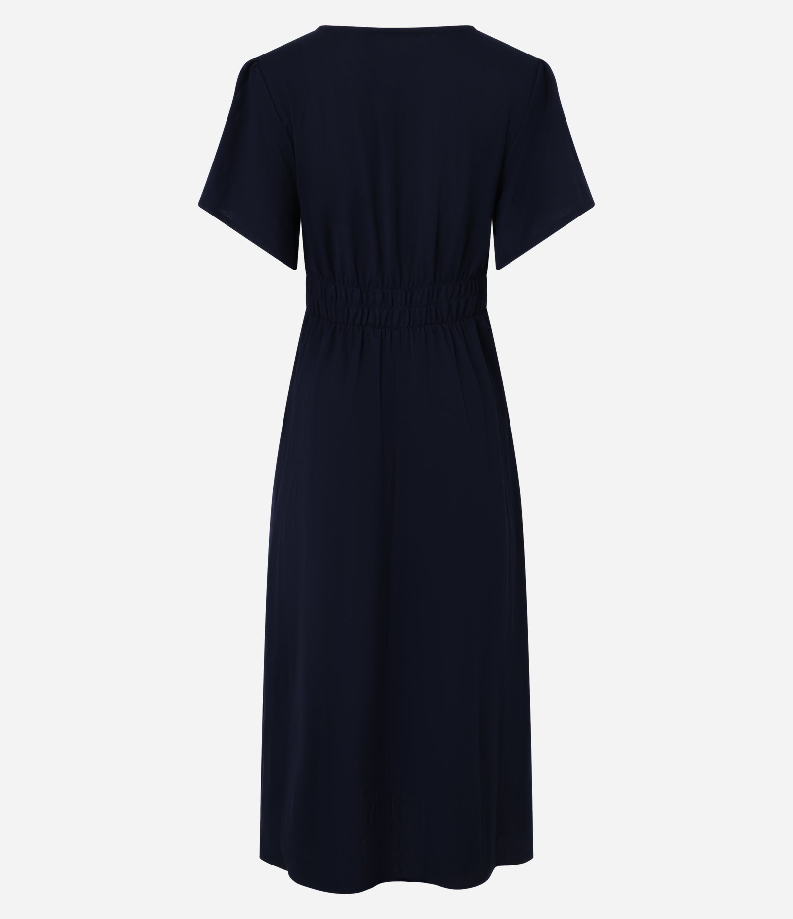 Vestido Midi em Malha de Viscose com Abotoamento no Decote Azul Escuro 7