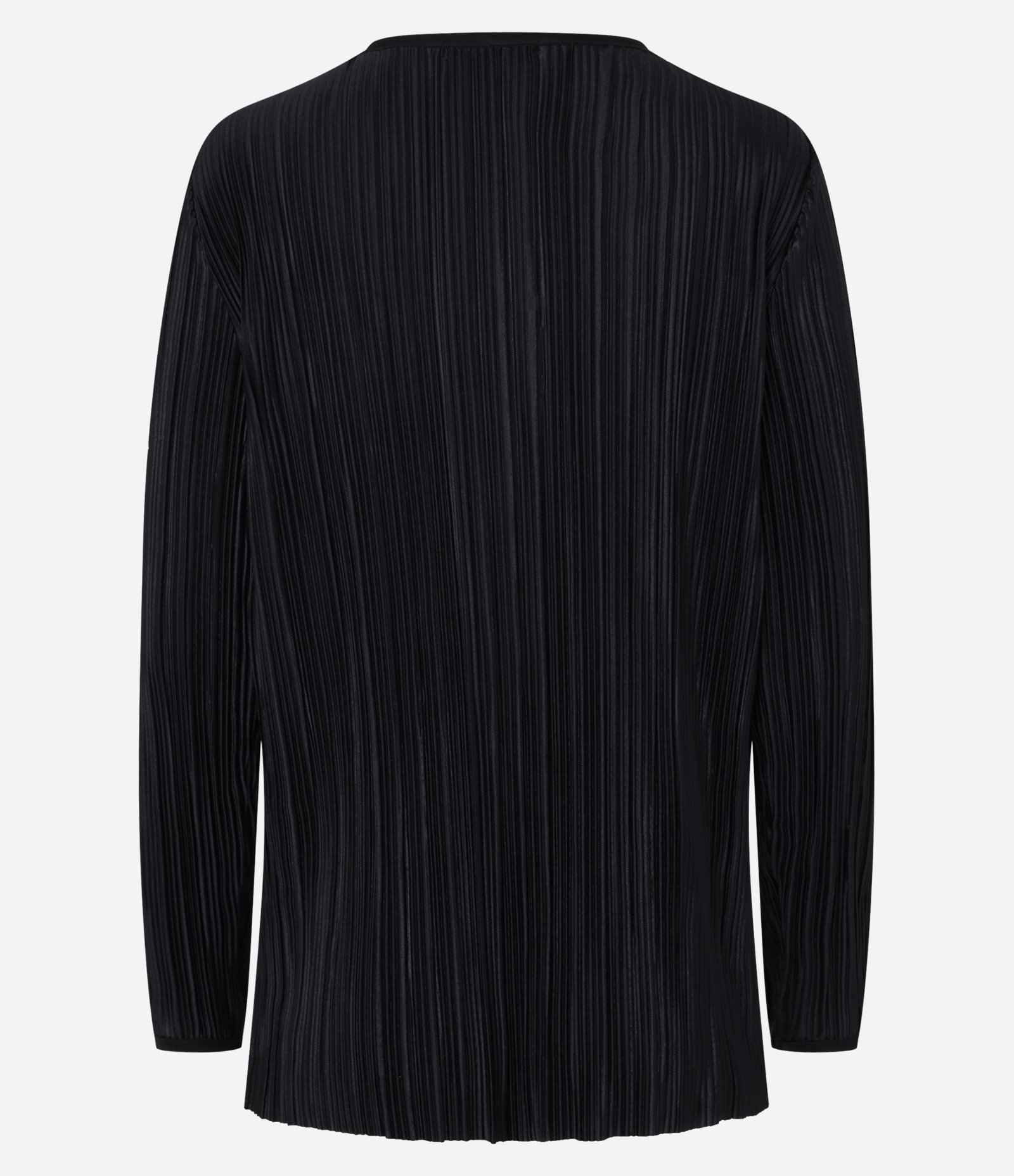 Suéter com Efeito Plissado e Decote Redondo Preto 10