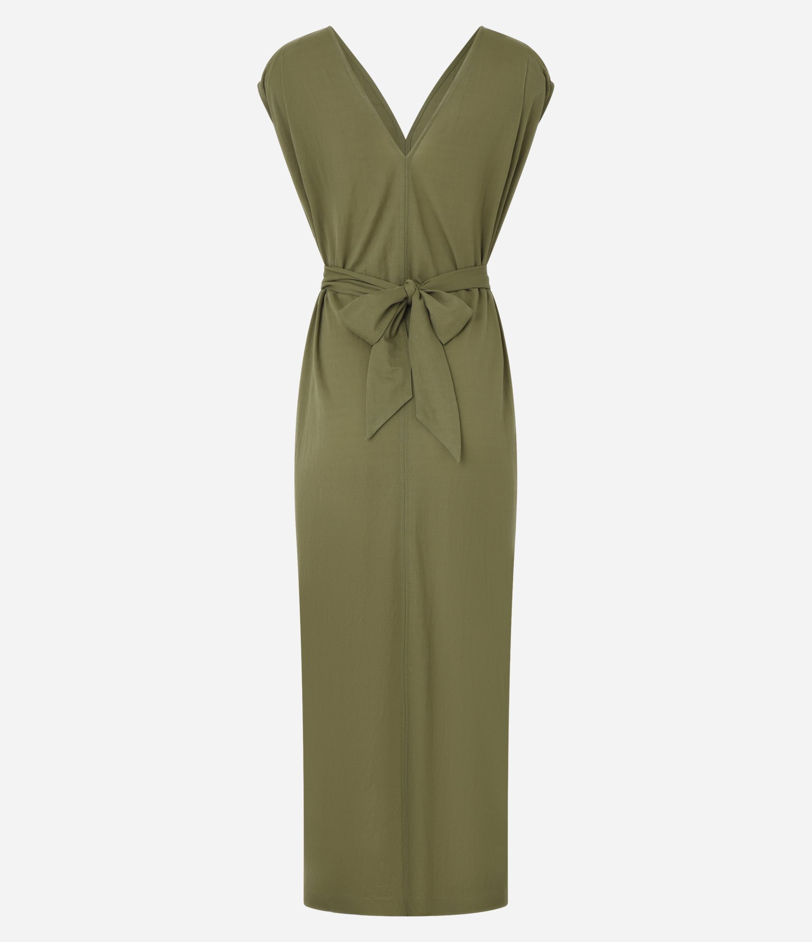 Vestido Long Midi Texturizado em Piquet com Cinto Argola Verde 6