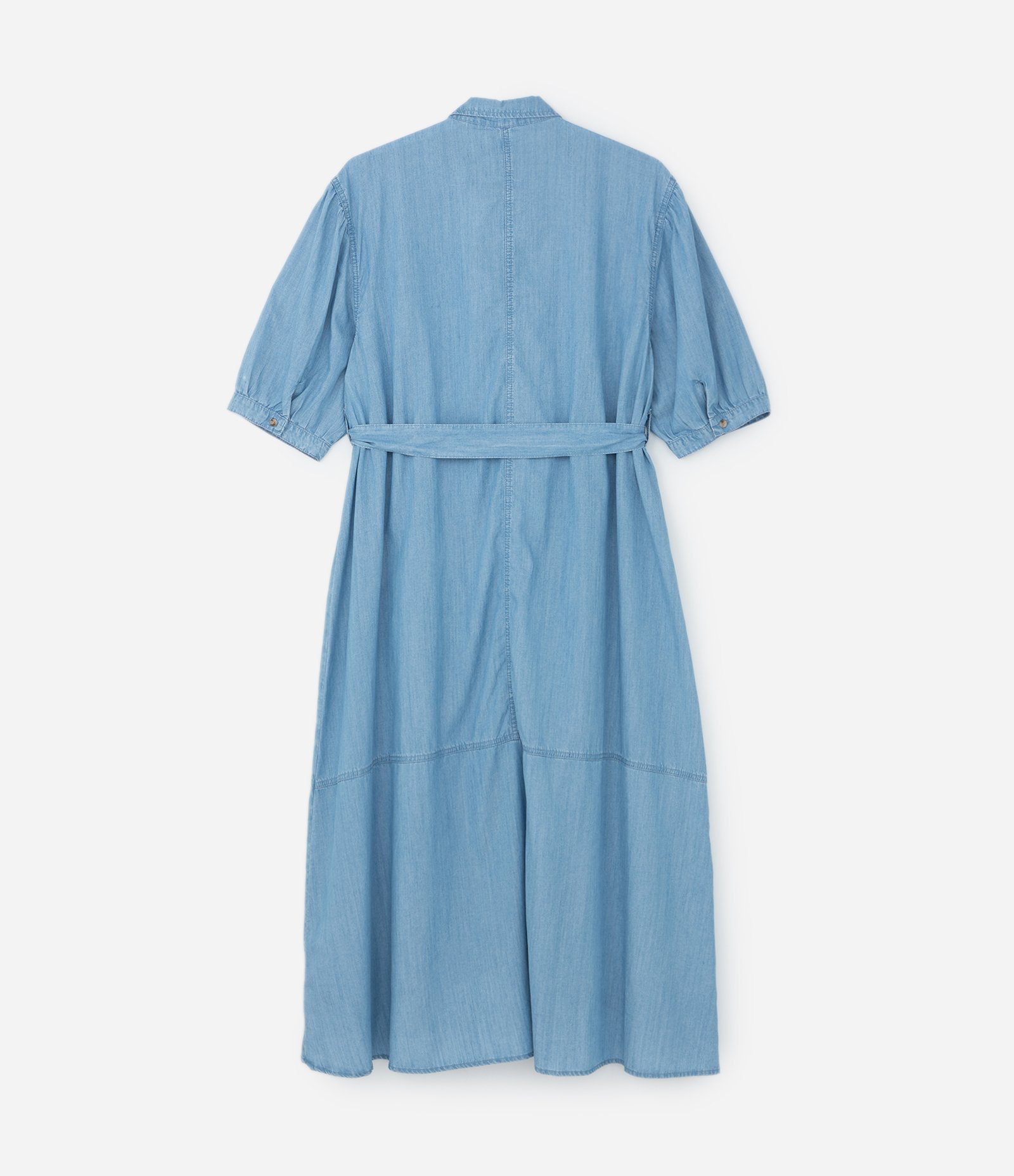 Vestido Chemise Jeans e Barra Assimétrica Curve & Plus Size Azul 5