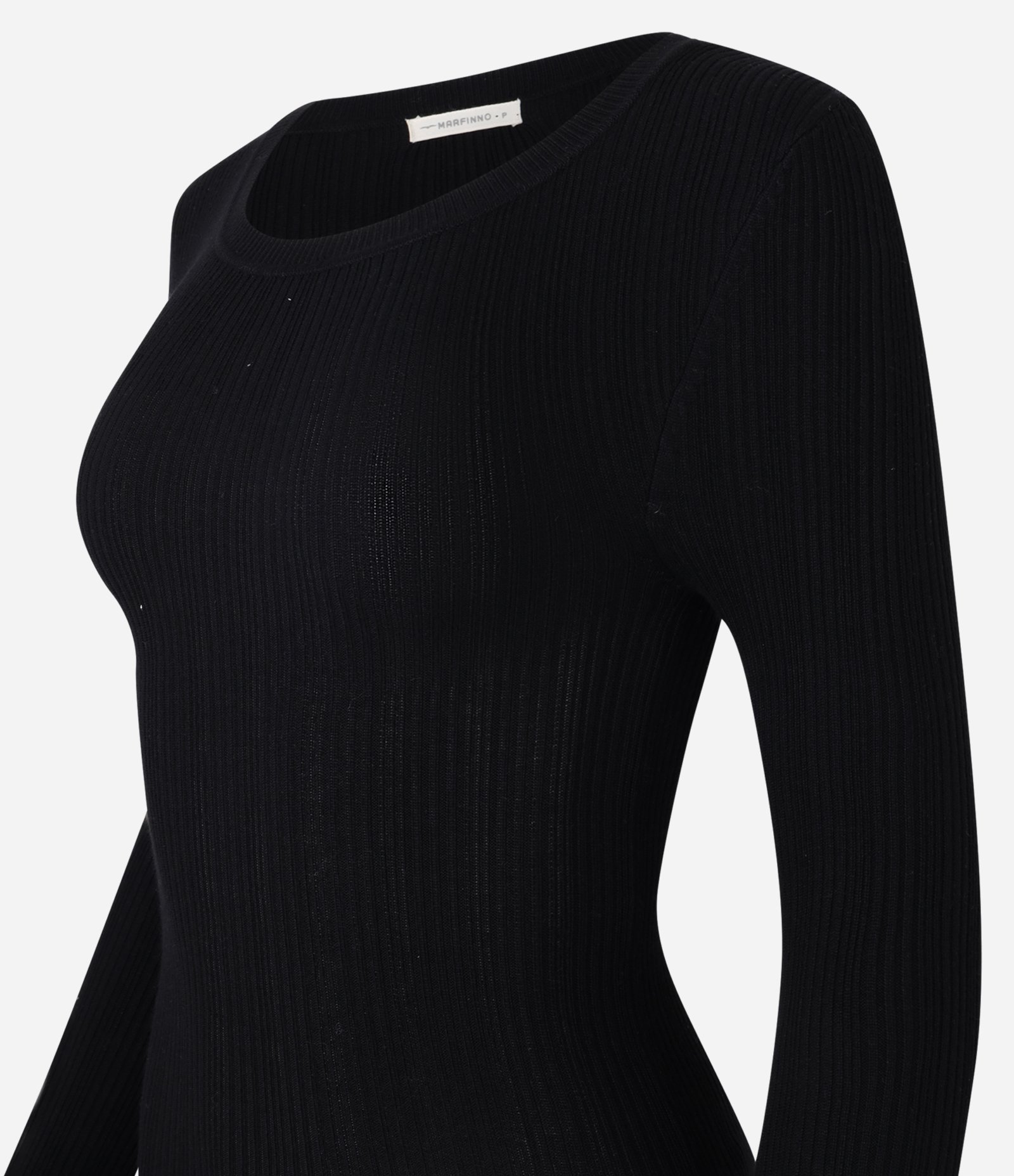 Suéter em Tricô com Textura Canelada Preto 7