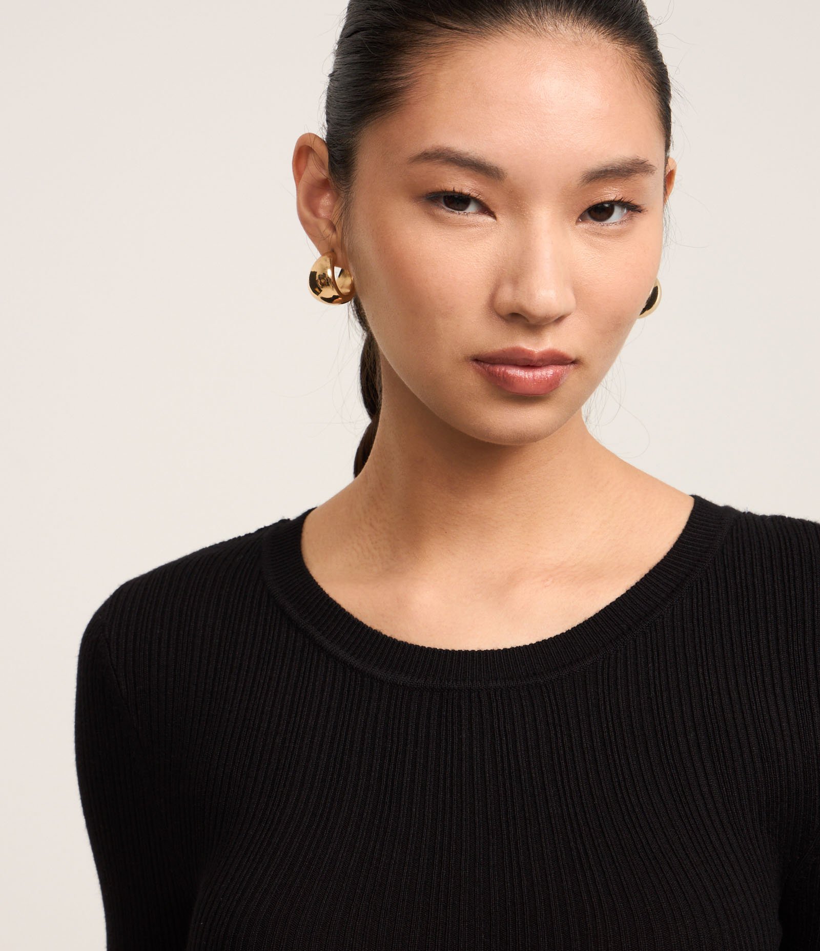 Suéter em Tricô com Textura Canelada Preto 4