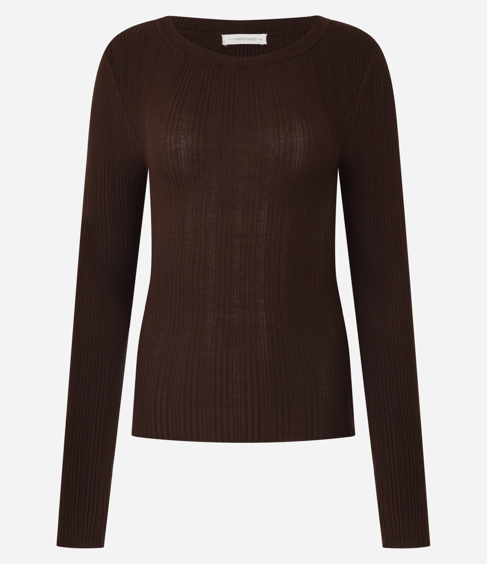 Suéter em Tricô com Textura Canelada Marrom 5