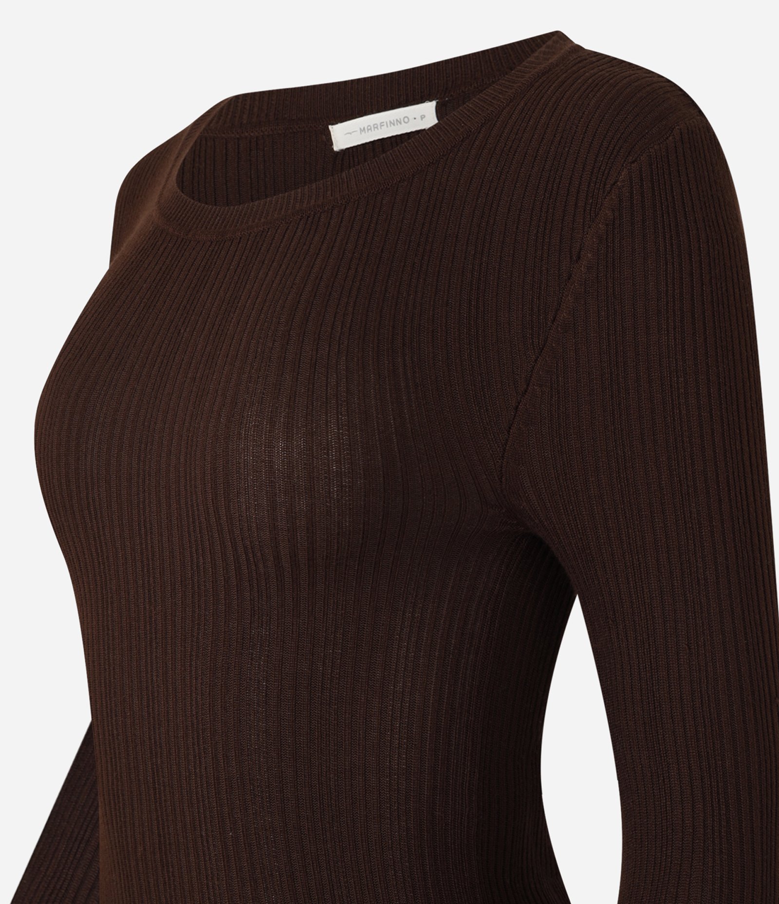 Suéter em Tricô com Textura Canelada Marrom 6