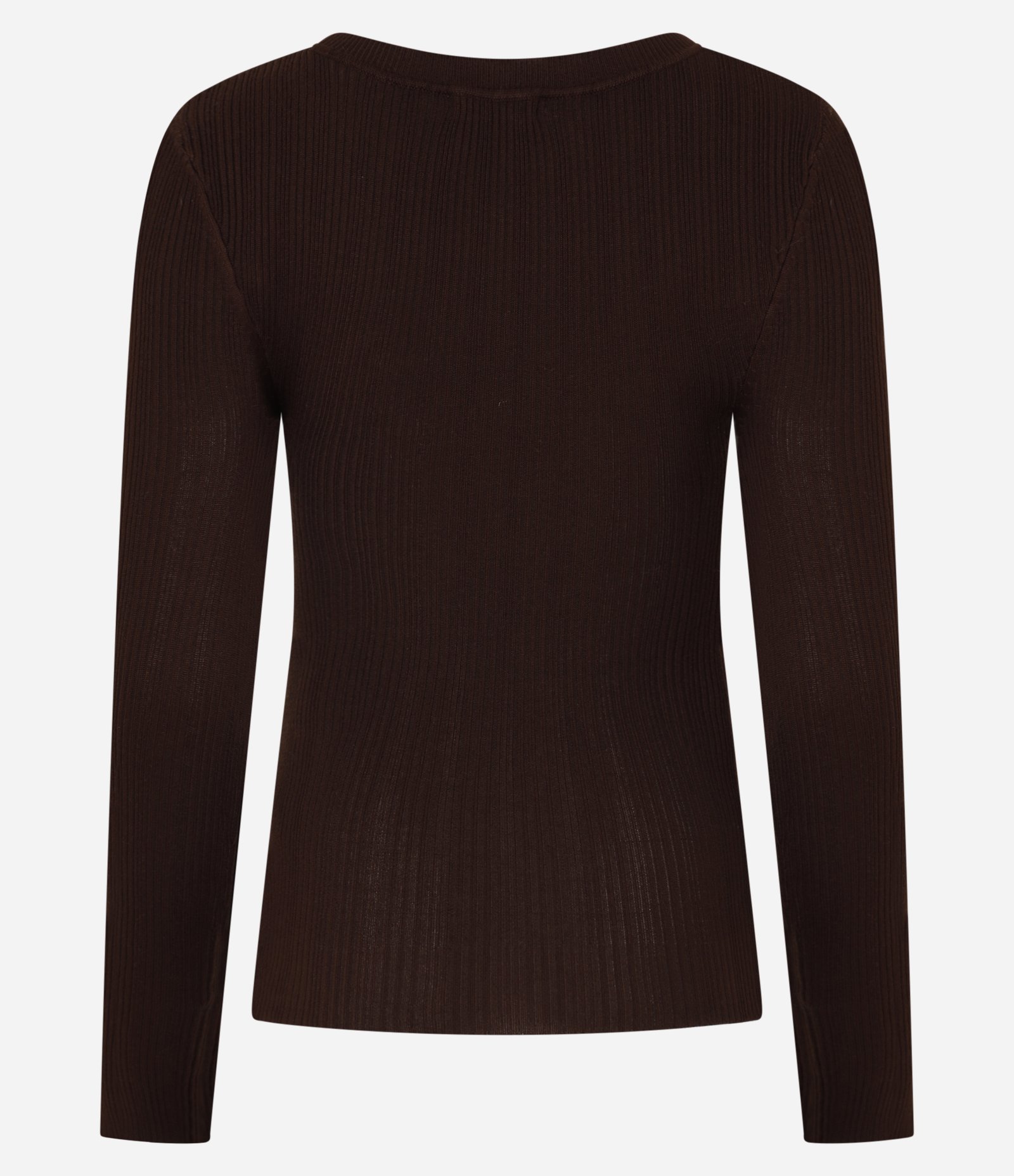 Suéter em Tricô com Textura Canelada Marrom 7