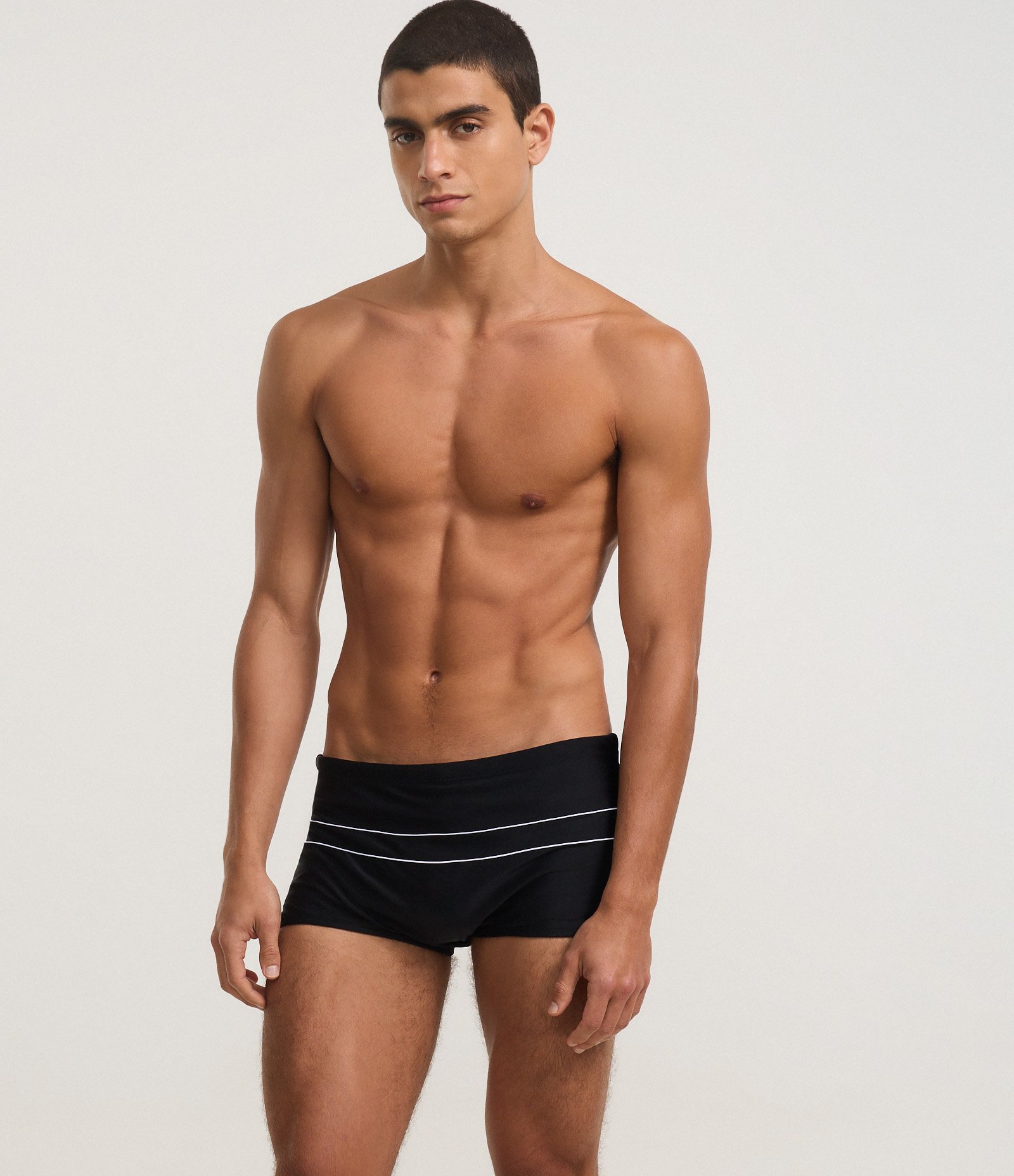 Sunga em Poliamida com Detalhe em Listras Horizontais Preto 1