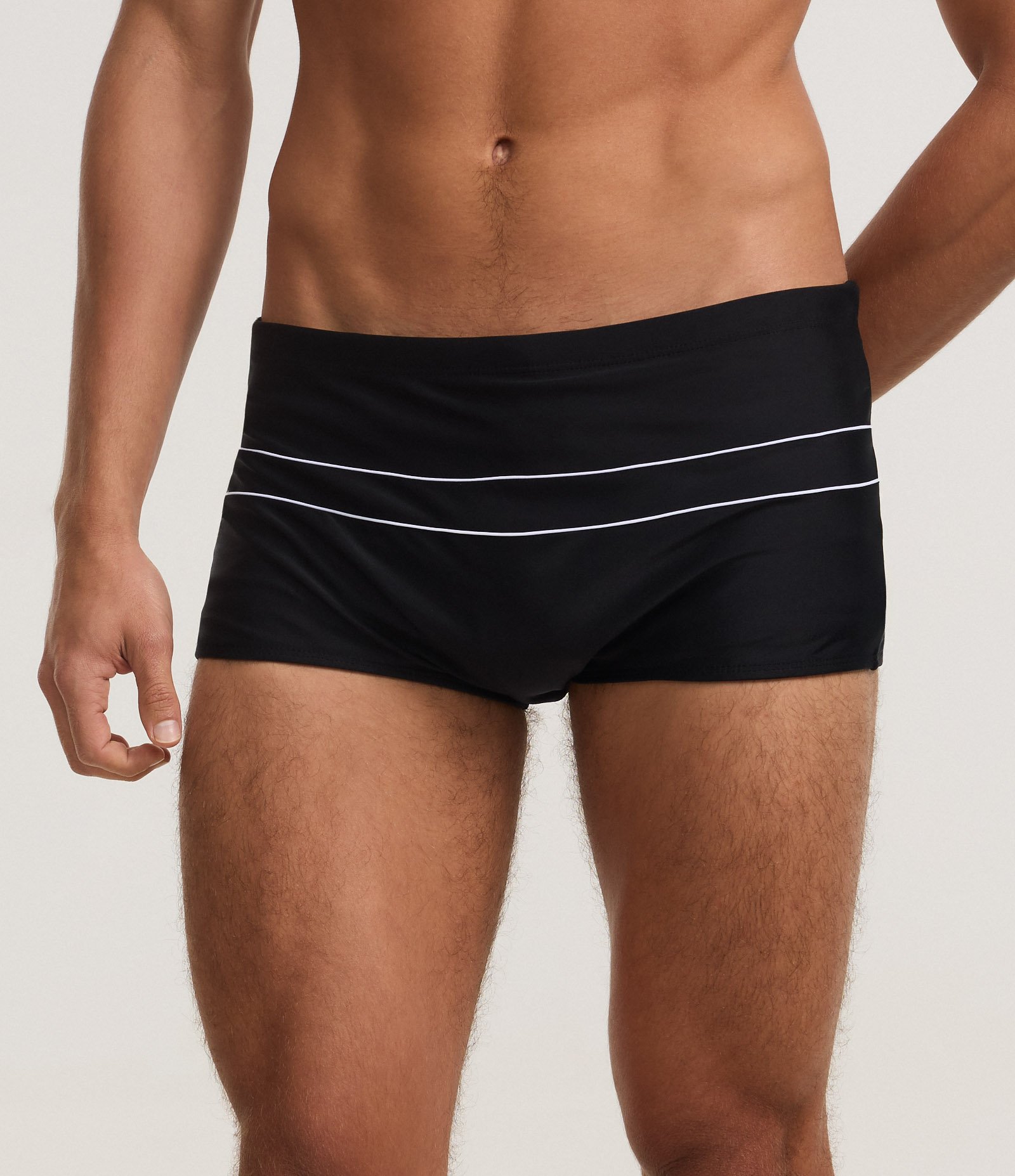 Sunga em Poliamida com Detalhe em Listras Horizontais Preto 2